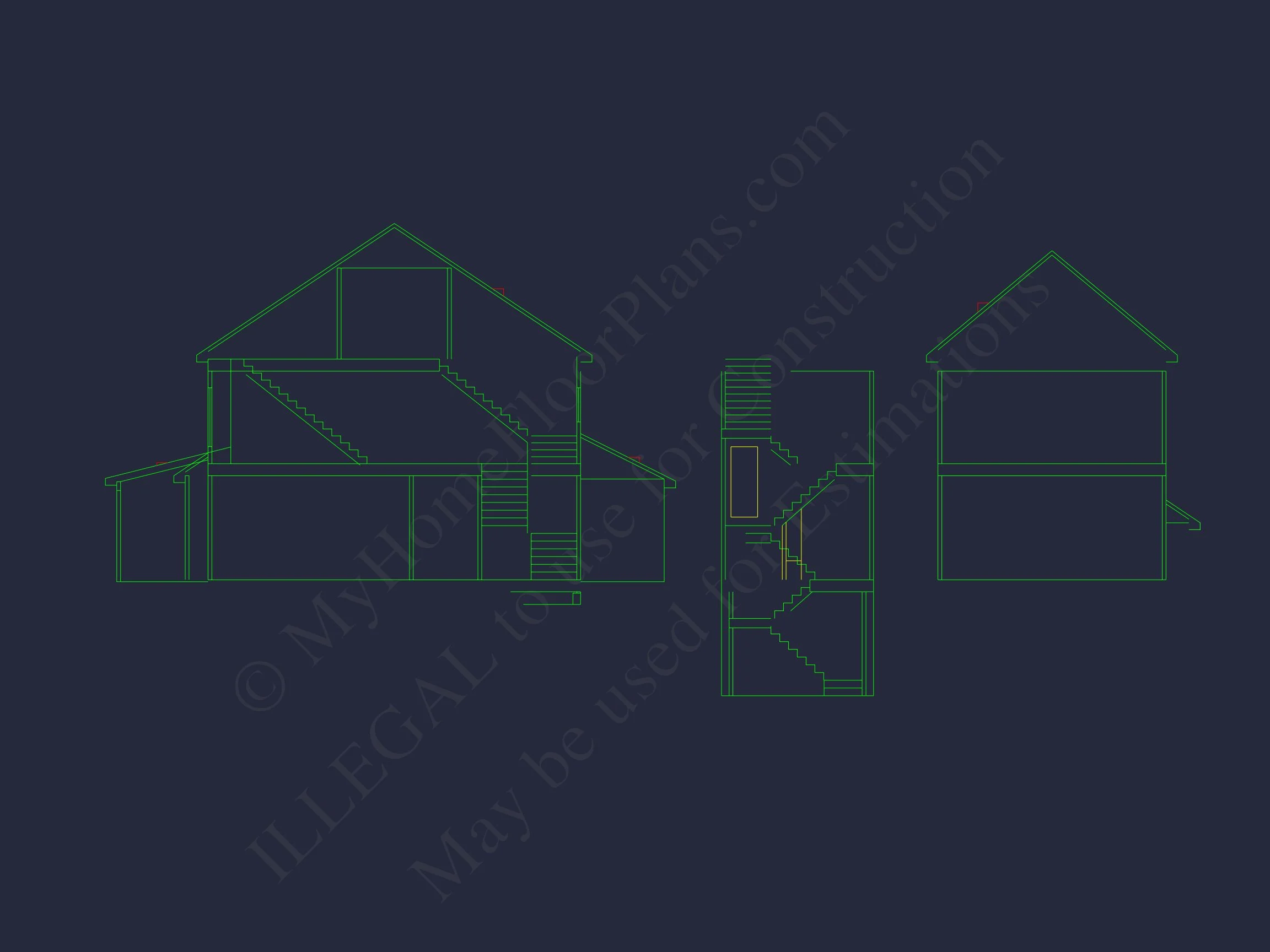 Craftsman house Floor Plan with CAD Designs and Blueprint