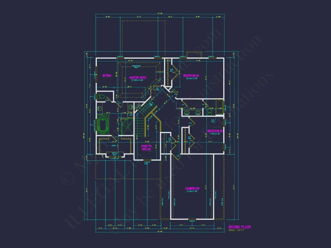 Elegant 4-Bedroom house Plan with CAD Blueprint Designs