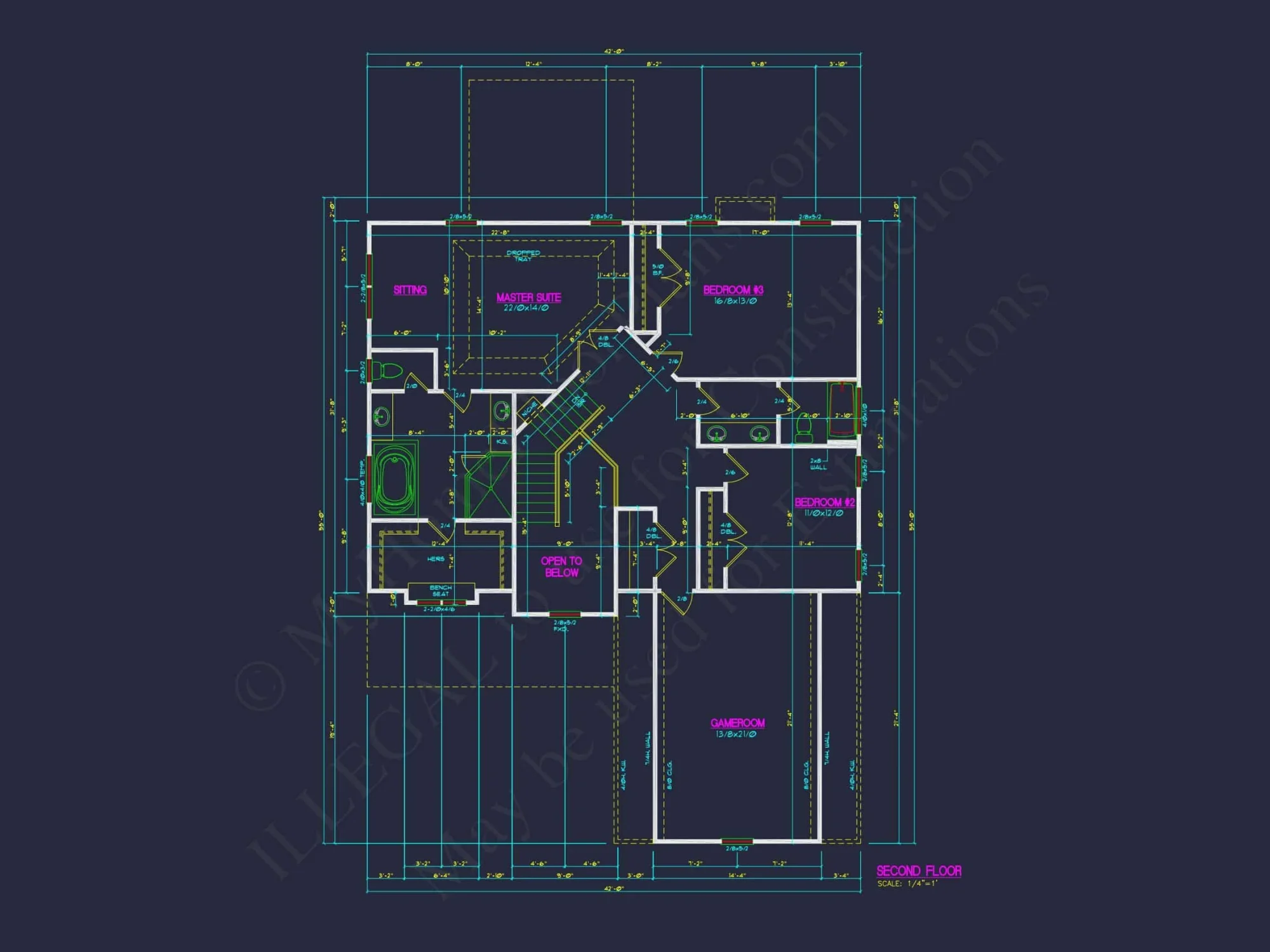 Elegant 4-Bedroom house Plan with CAD Blueprint Designs