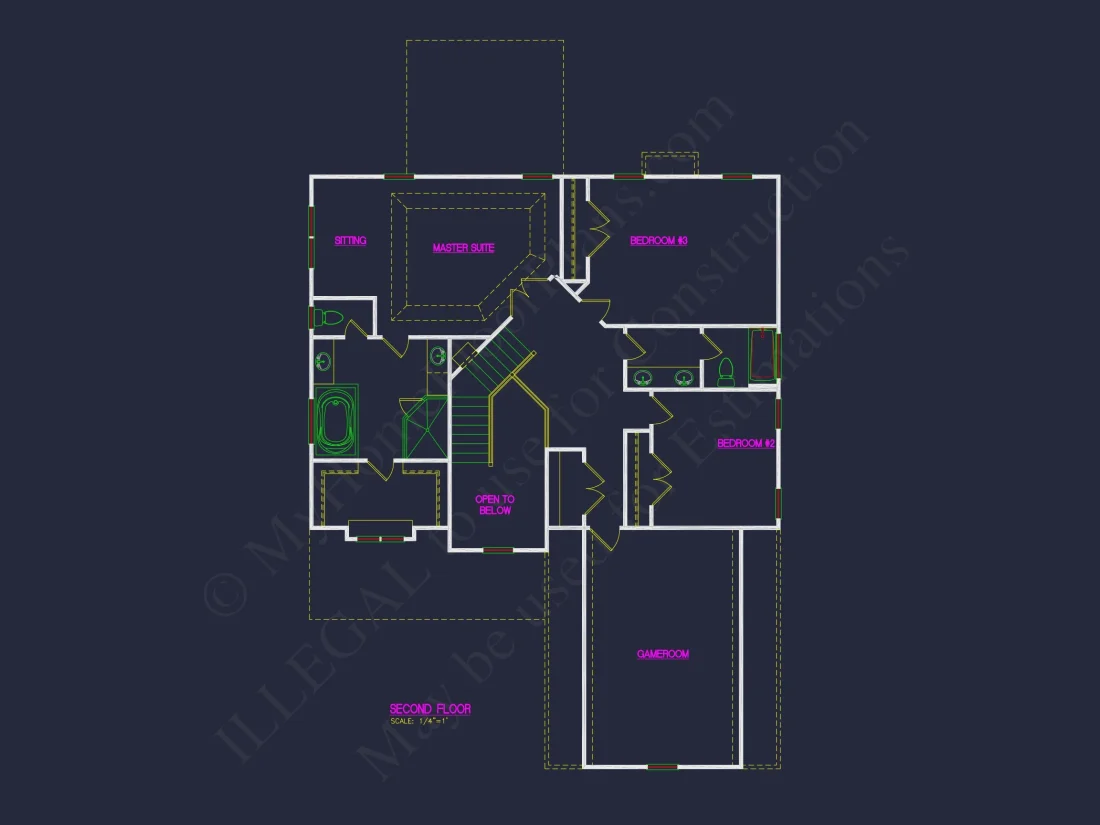 Elegant 4-Bedroom house Plan with CAD Blueprint Designs