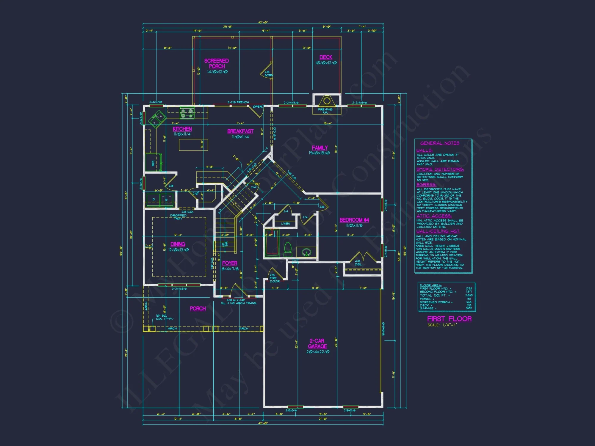Elegant 4-Bedroom house Plan with CAD Blueprint Designs