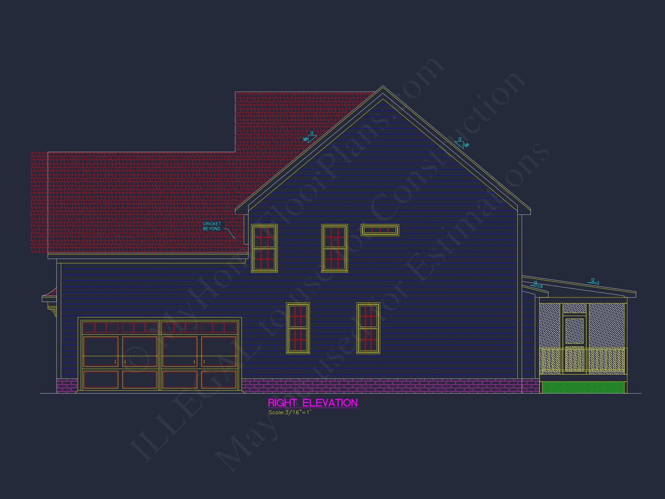 Elegant 4-Bedroom house Plan with CAD Blueprint Designs