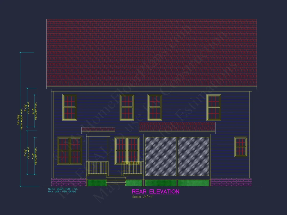 Elegant 4-Bedroom house Plan with CAD Blueprint Designs
