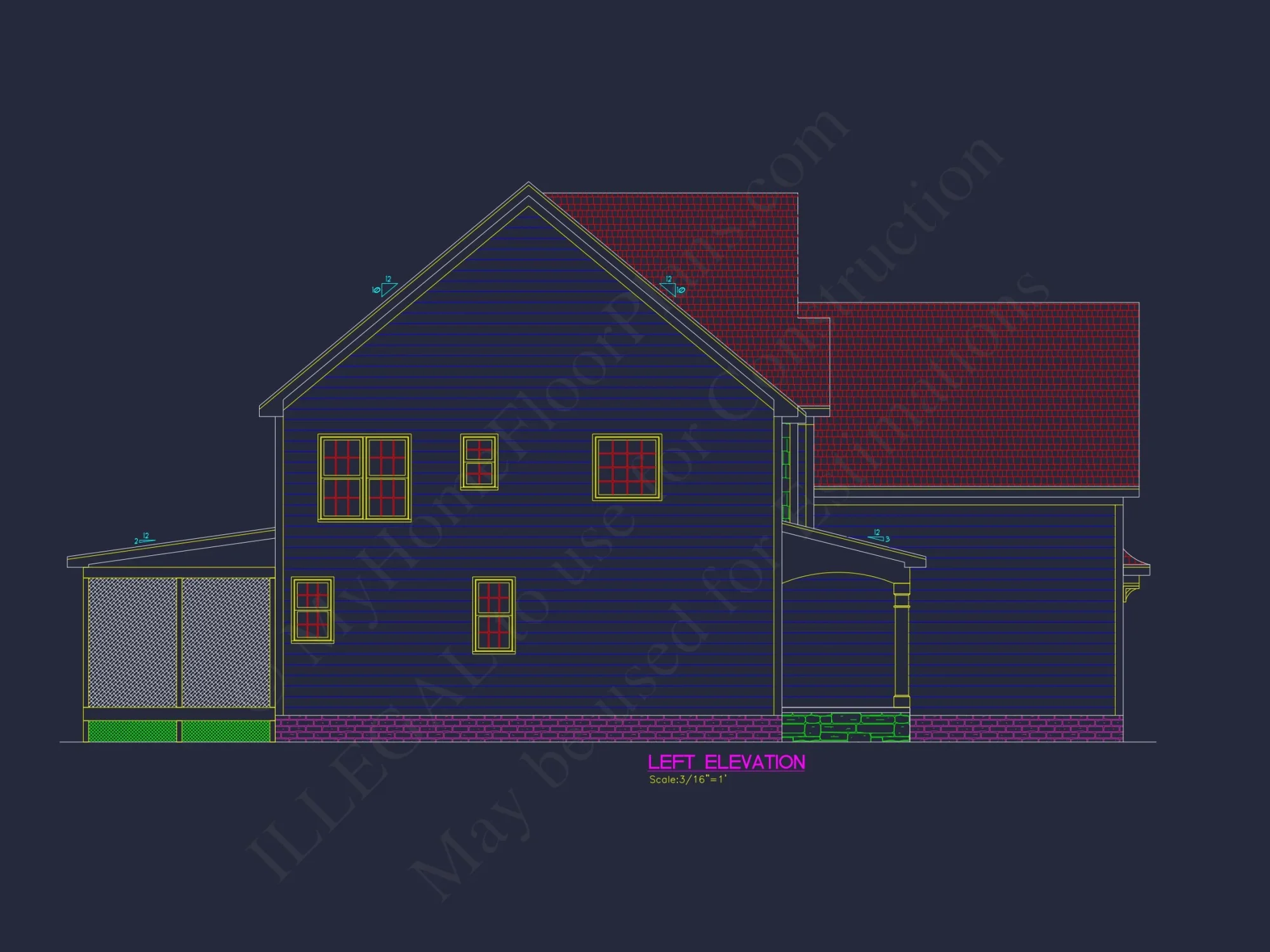 Elegant 4-Bedroom house Plan with CAD Blueprint Designs