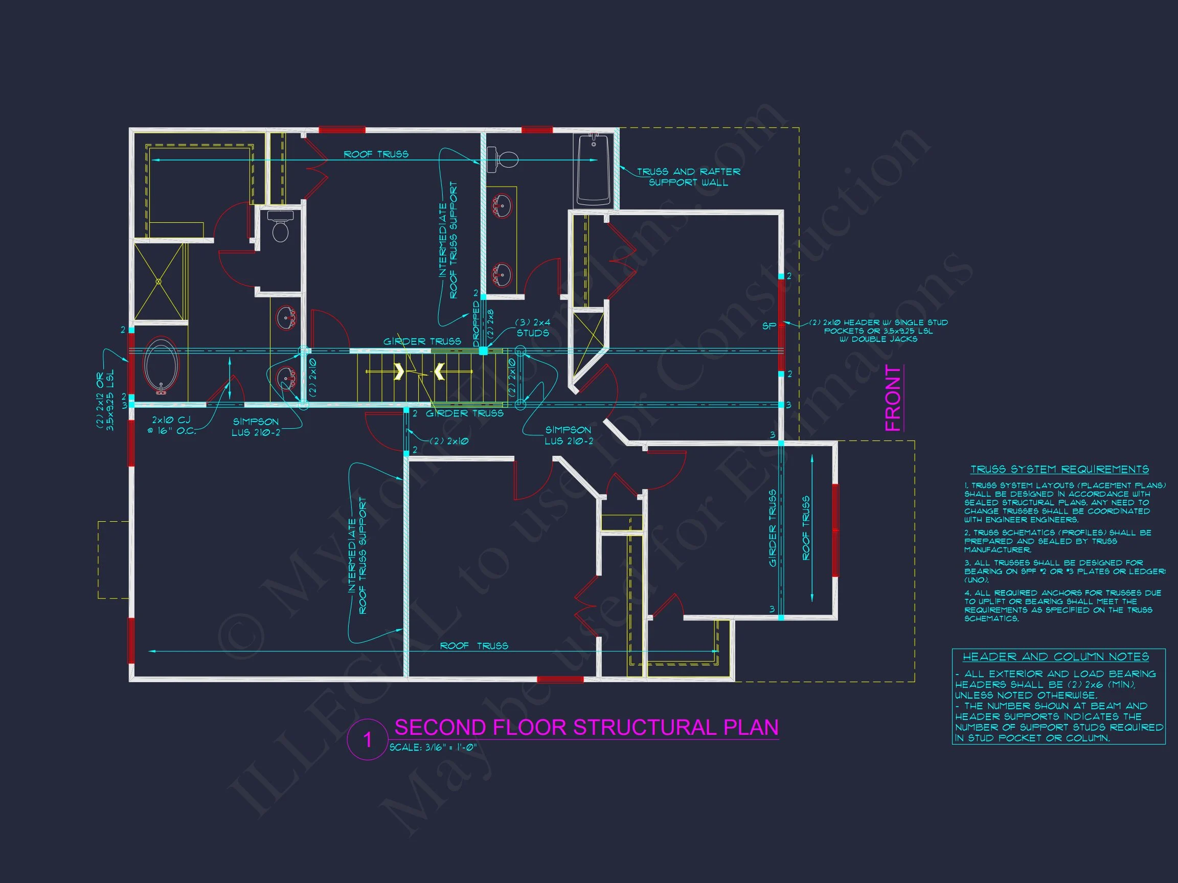 11-1076 HOUSE PLAN - Modern House Plan with 4 Bedrooms, CAD Blueprint & Open Design 15 Modern house Plan with 4 Bedrooms, CAD Blueprint & Open Design