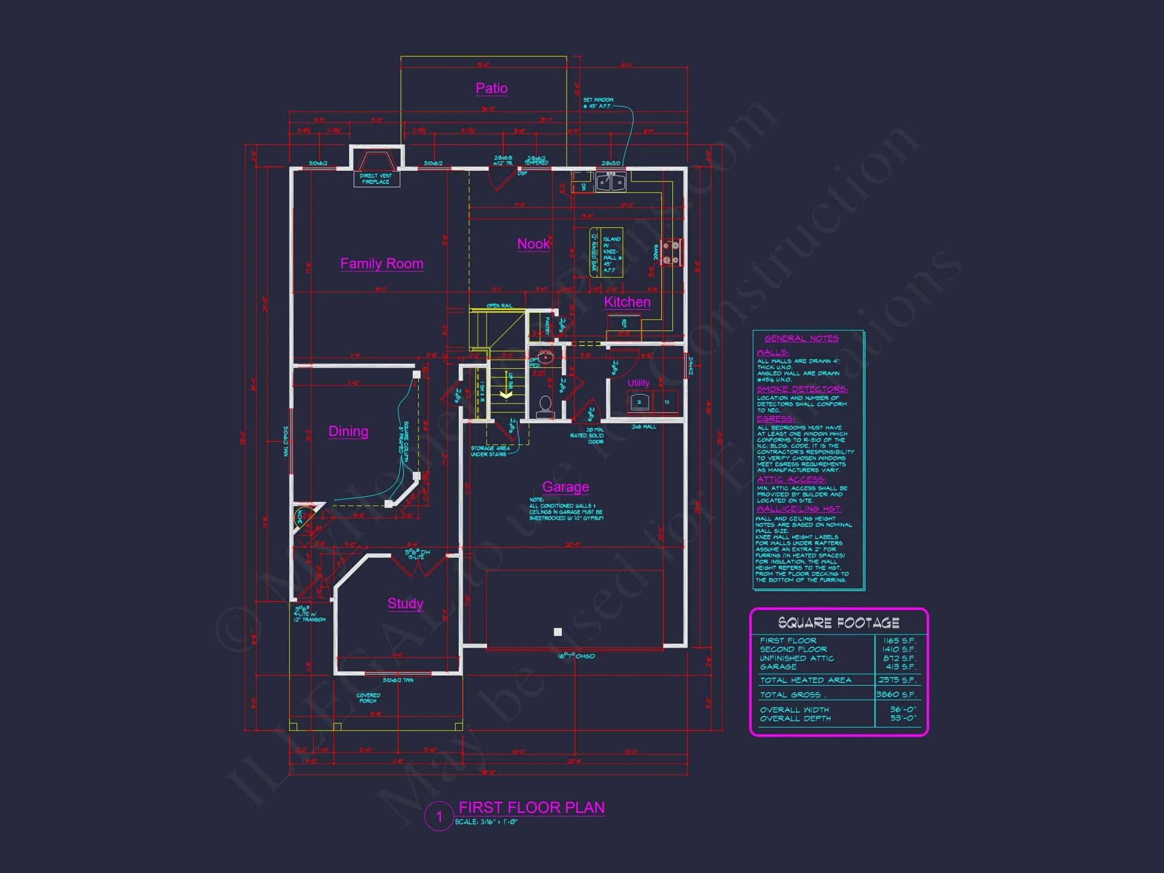 11-1076 HOUSE PLAN - Modern House Plan with 4 Bedrooms, CAD Blueprint & Open Design 8 Modern house Plan with 4 Bedrooms, CAD Blueprint & Open Design