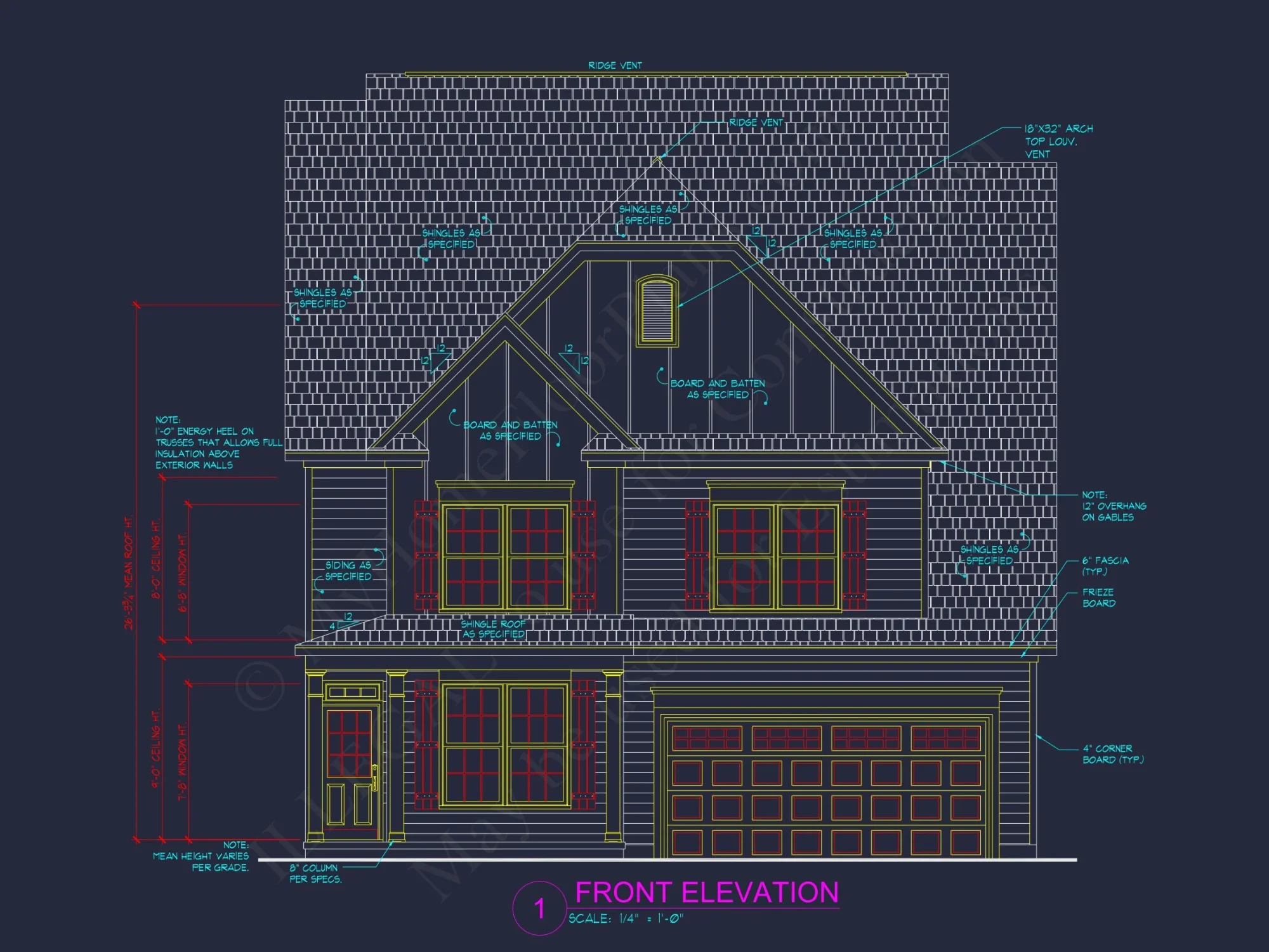Modern house Plan with 4 Bedrooms, CAD Blueprint & Open Design
