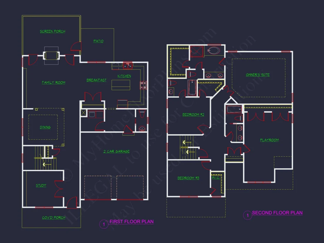 Spacious 2-Story Craftsman house Plan with CAD Blueprints