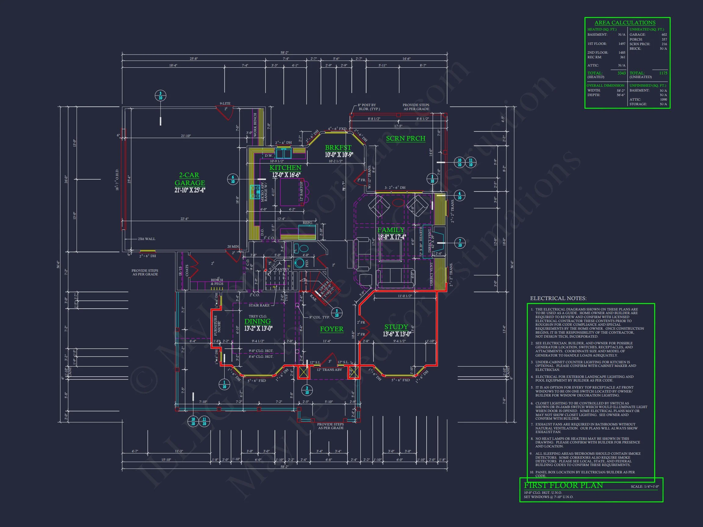 11-1068 HOUSE PLAN - Spacious Traditional House Plan with 2 Floors and CAD Designs 11 Spacious Traditional house Plan with 2 Floors and CAD Designs