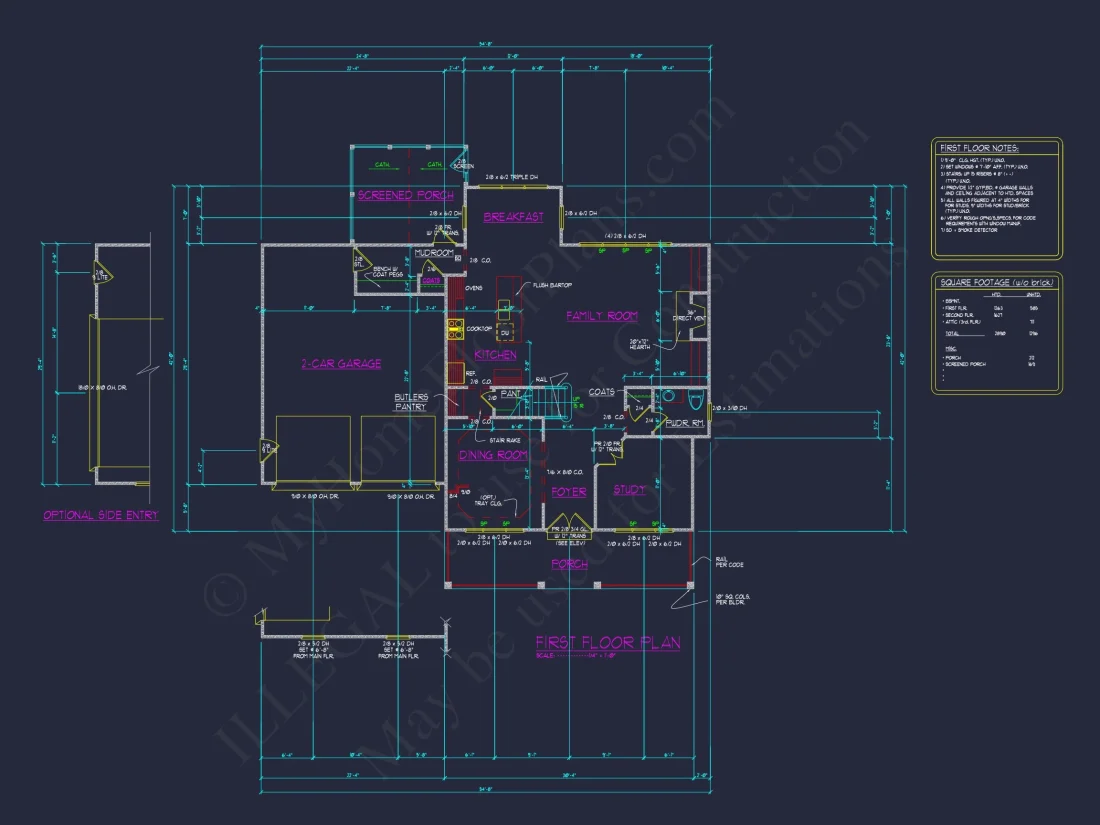 Craftsman house Plan with 3 Floors and Open Floor Designs