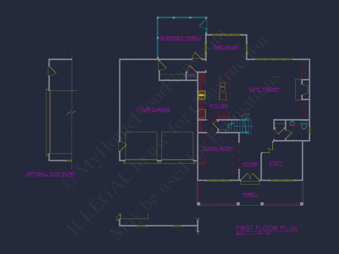 Craftsman house Plan with 3 Floors and Open Floor Designs