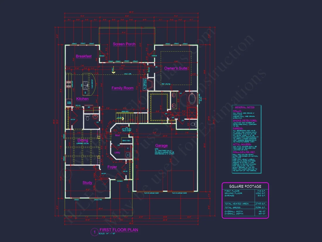 Modern Craftsman house Plan with 2 Floors and 3 Bedrooms