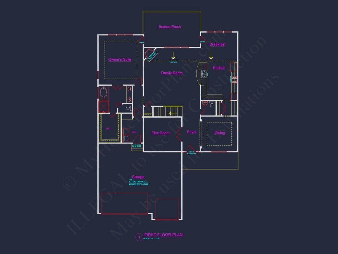Traditional Craftsman house Plan with Spacious Floor Layout
