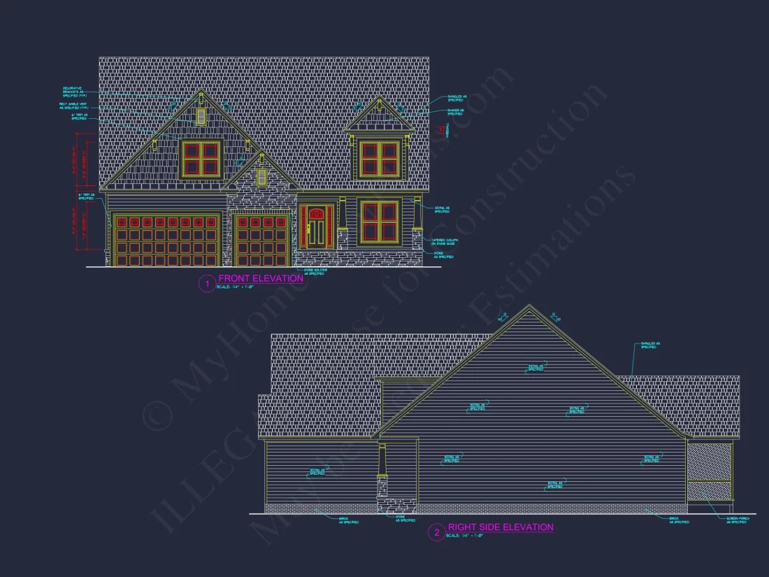 Traditional Craftsman house Plan with Spacious Floor Layout
