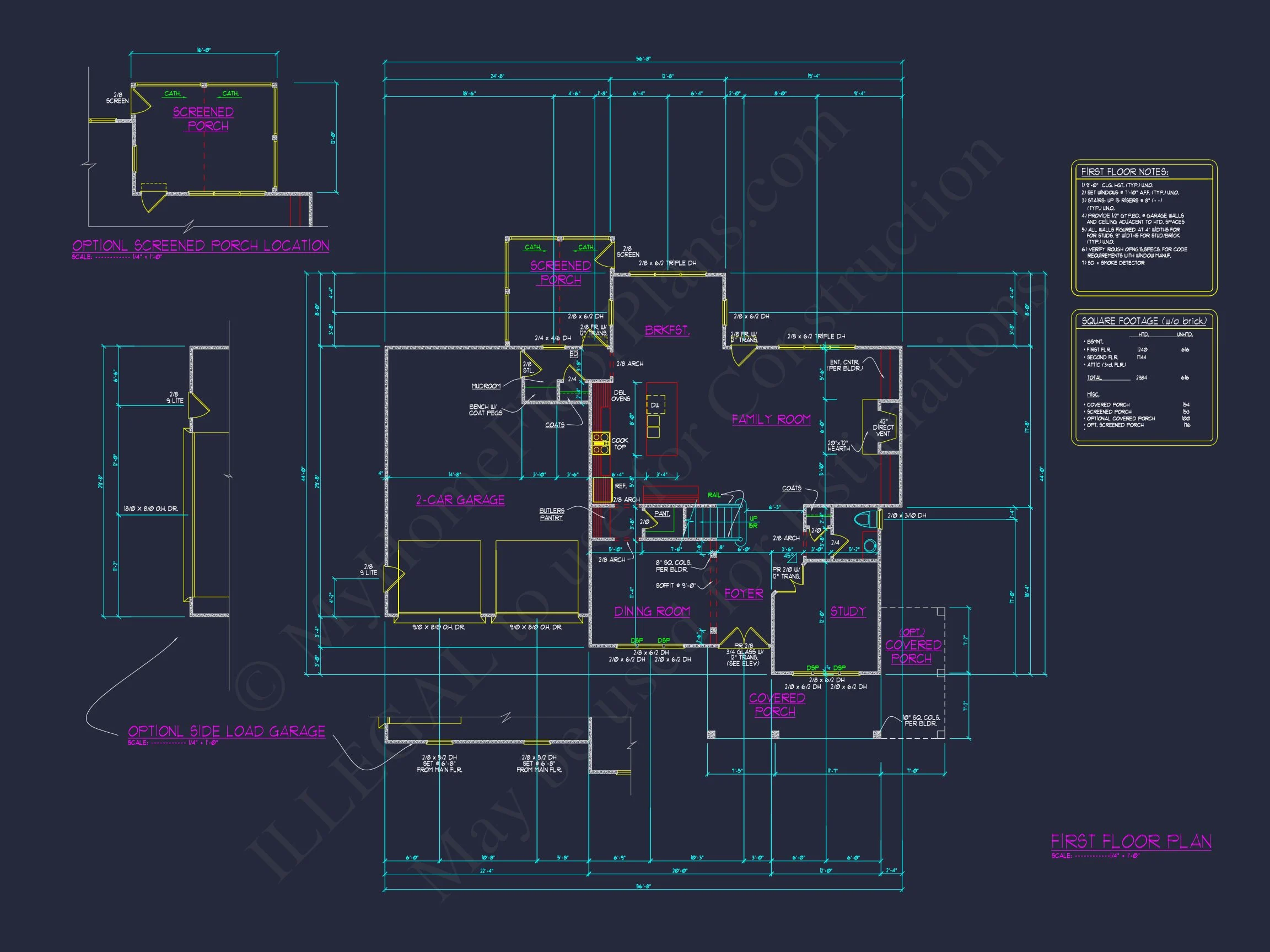 Modern house Floor Plan with Detailed CAD Architecture Designs