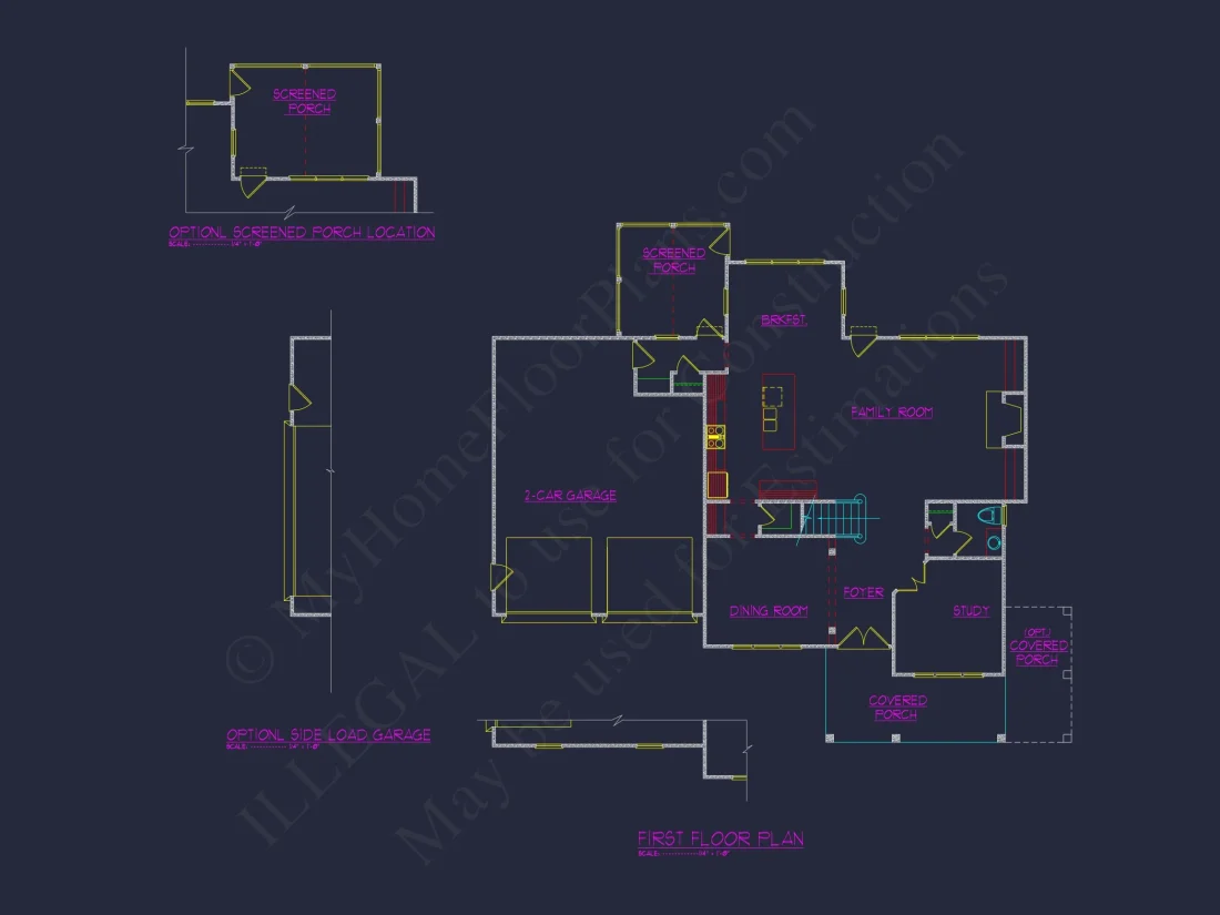 Modern house Floor Plan with Detailed CAD Architecture Designs