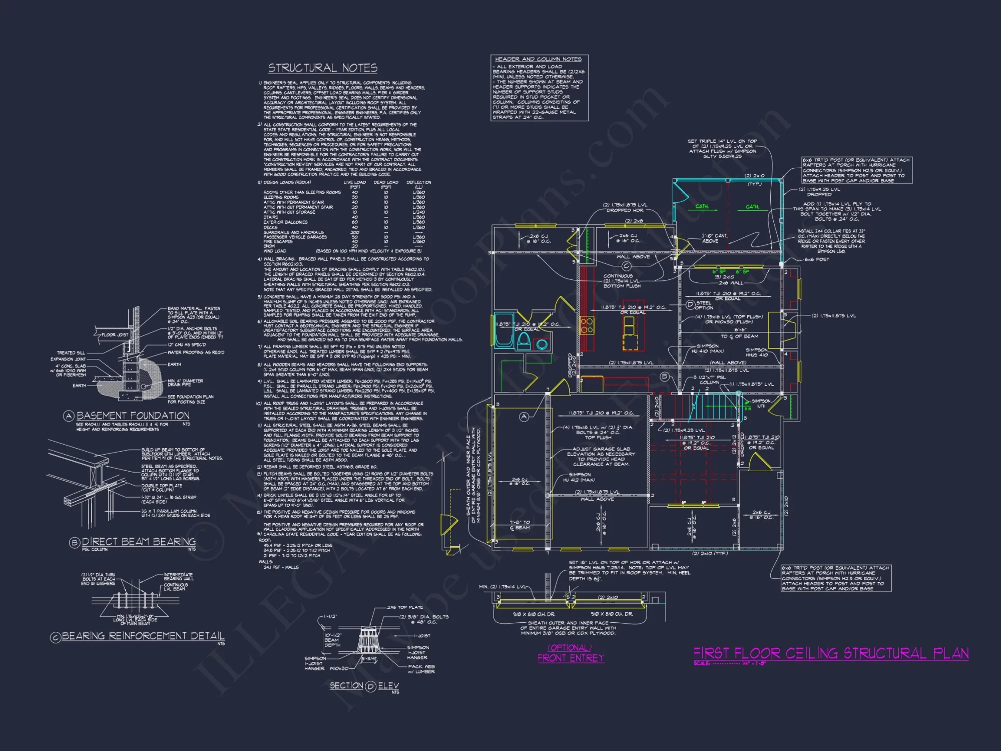Modern Craftsman house Plan with Detailed Floor Designs and CAD Blueprint