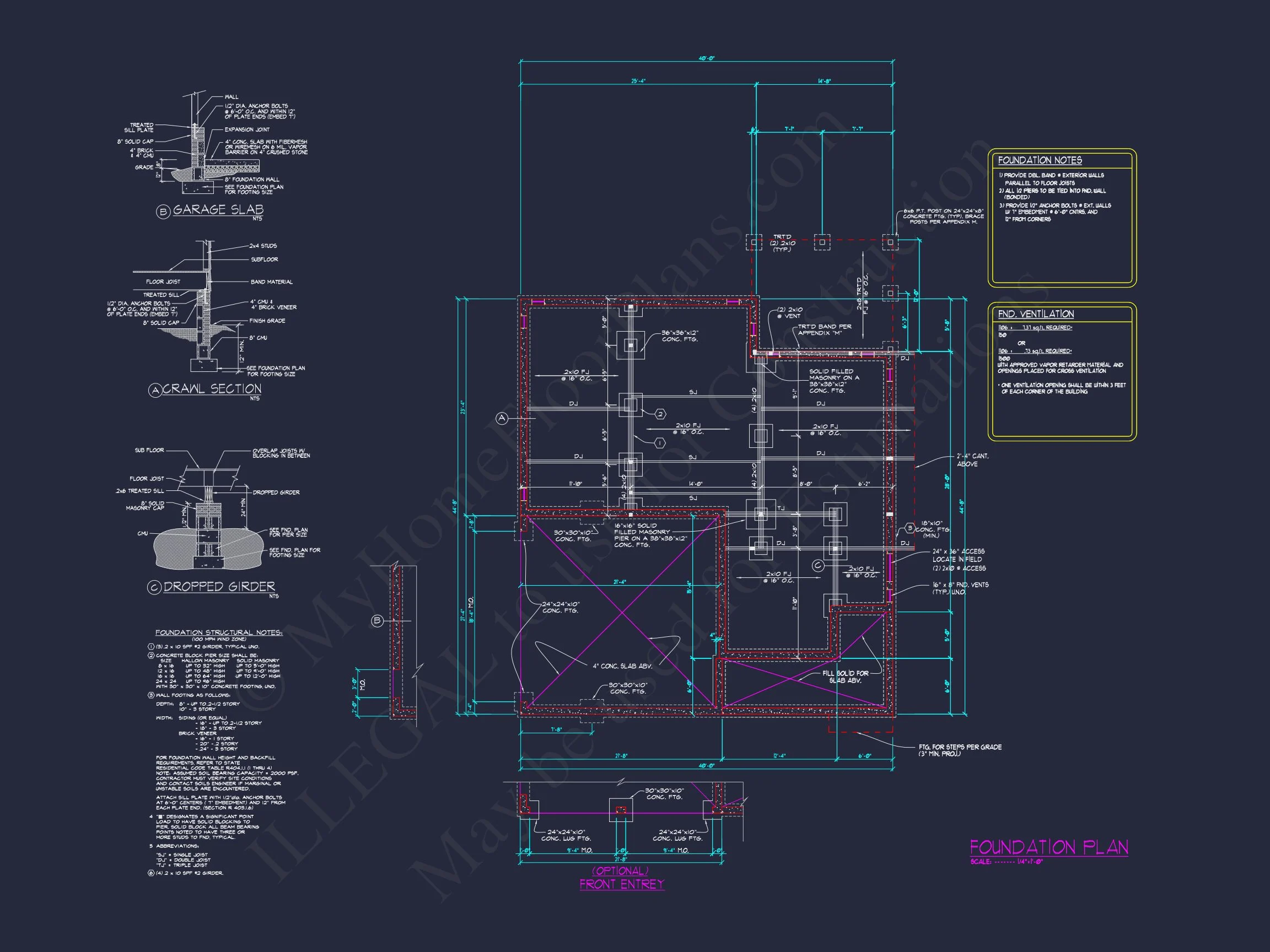 Modern Craftsman house Plan with Detailed Floor Designs and CAD Blueprint