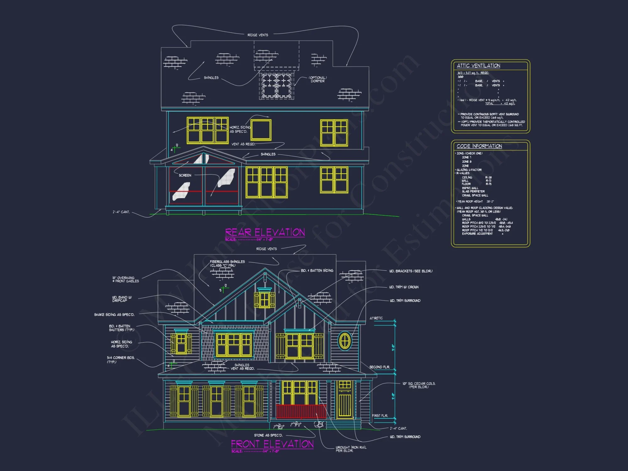 Modern Craftsman house Plan with Detailed Floor Designs and CAD Blueprint