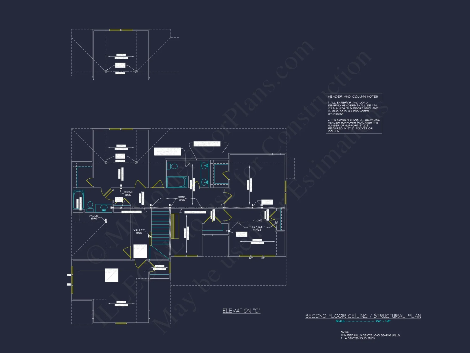 Modern Craftsman house Plan with Detailed Floor Blueprints