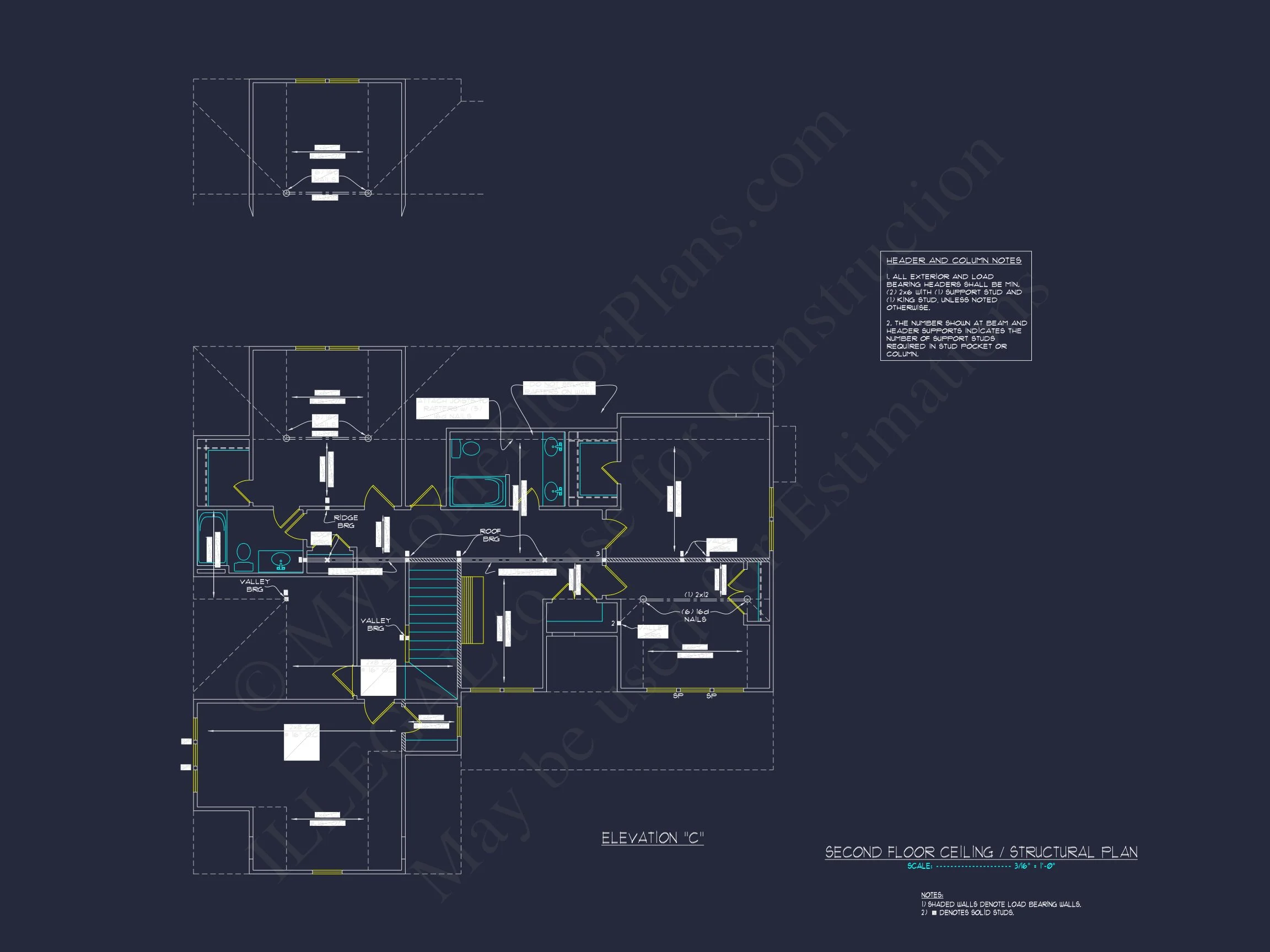 Modern Craftsman house Plan with Detailed Floor Blueprints