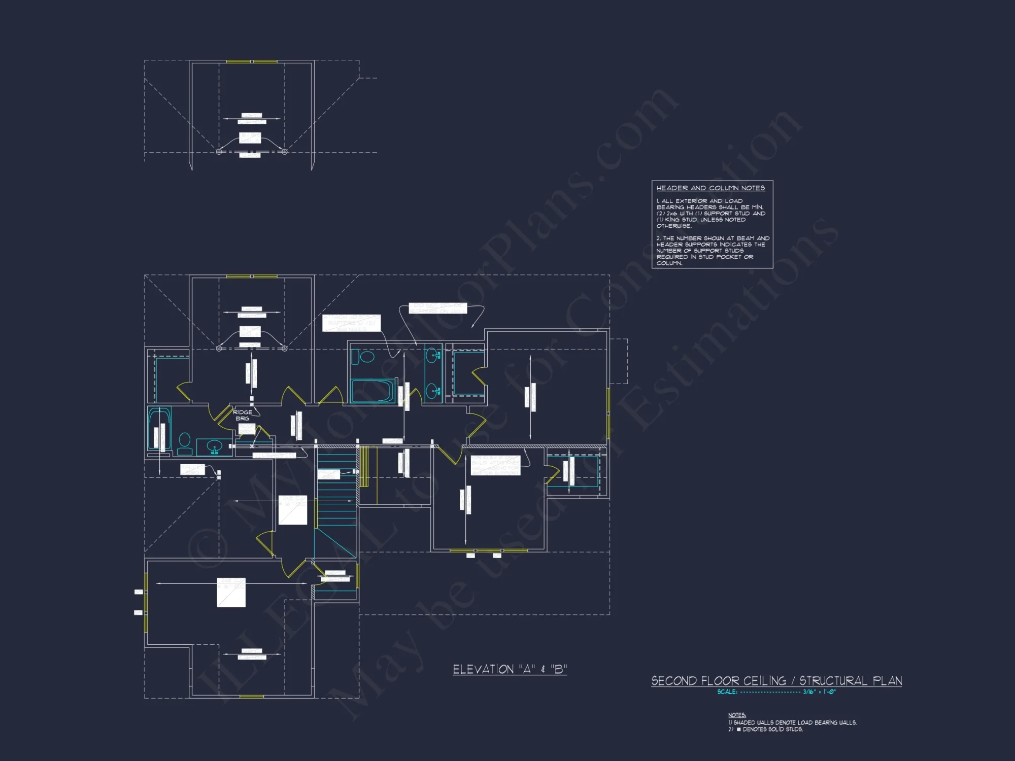Modern Craftsman house Plan with Detailed Floor Blueprints