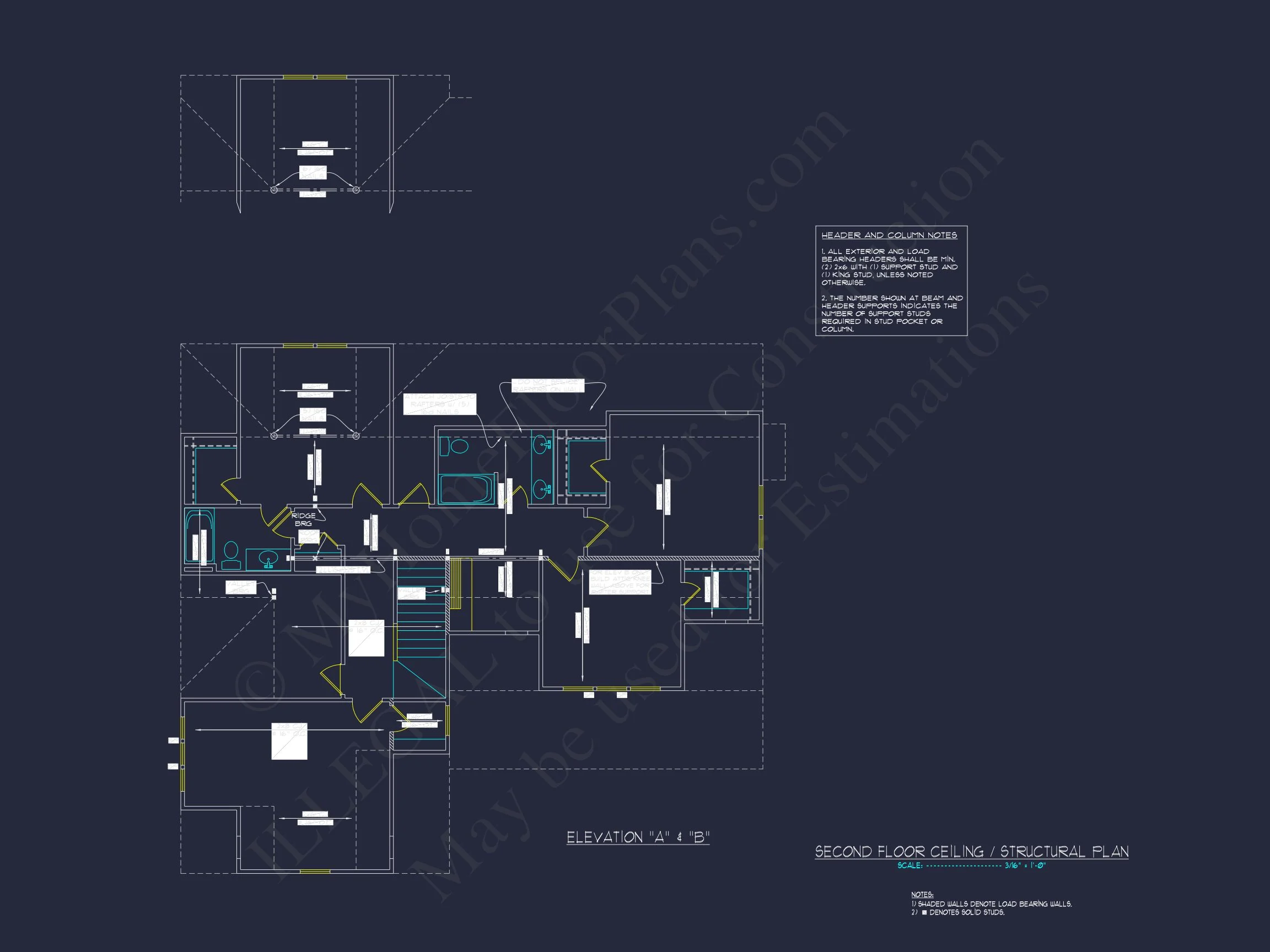 Modern Craftsman house Plan with Detailed Floor Blueprints