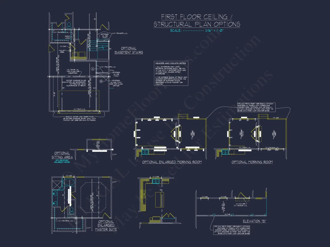 Modern Craftsman house Plan with Detailed Floor Blueprints