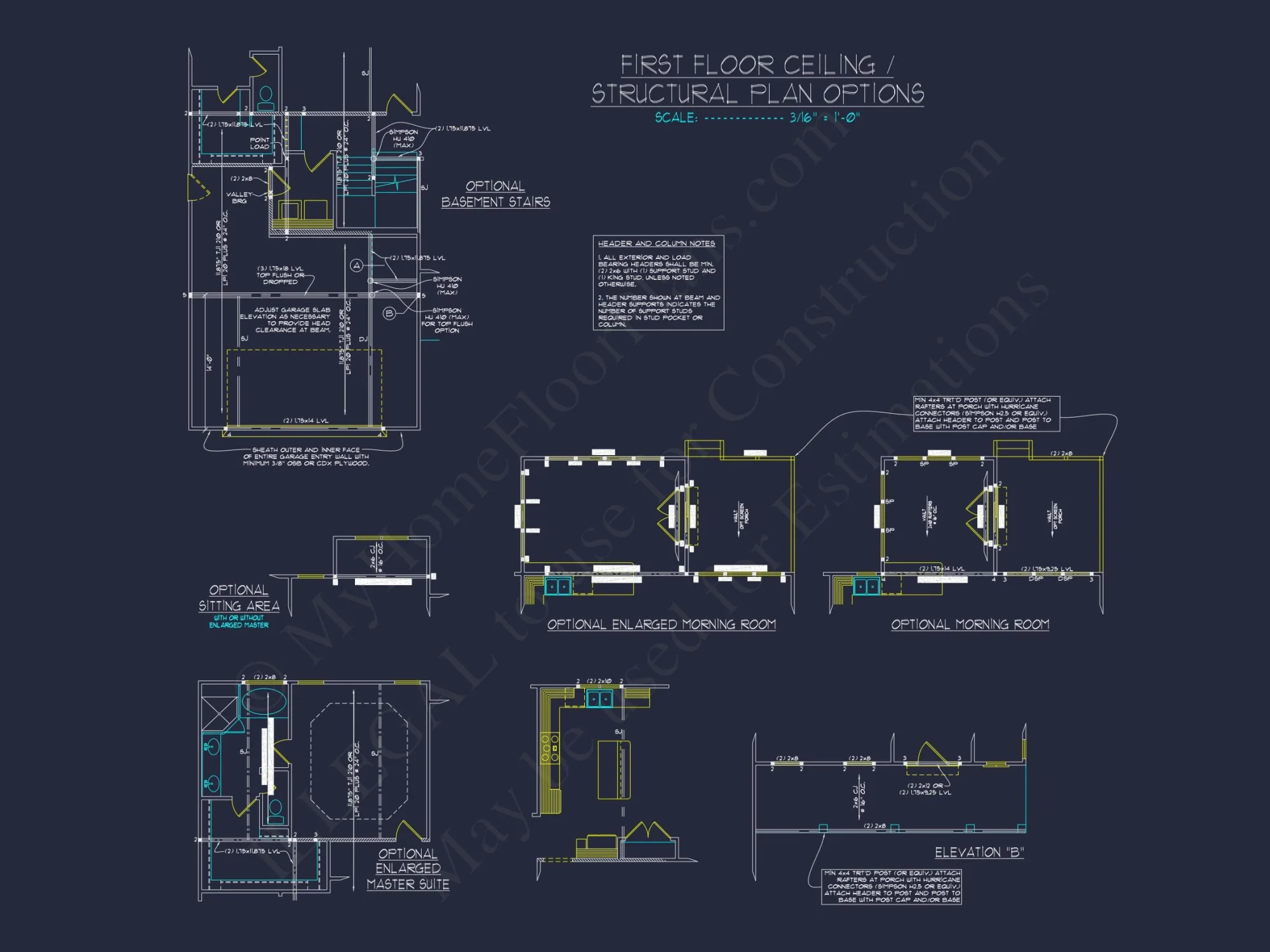 Modern Craftsman house Plan with Detailed Floor Blueprints