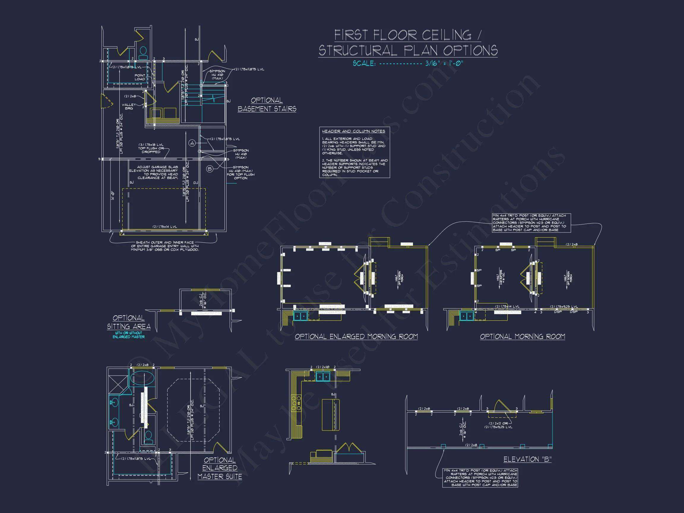 Modern Craftsman house Plan with Detailed Floor Blueprints