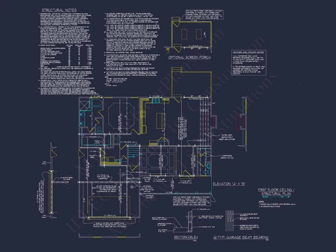 Modern Craftsman house Plan with Detailed Floor Blueprints