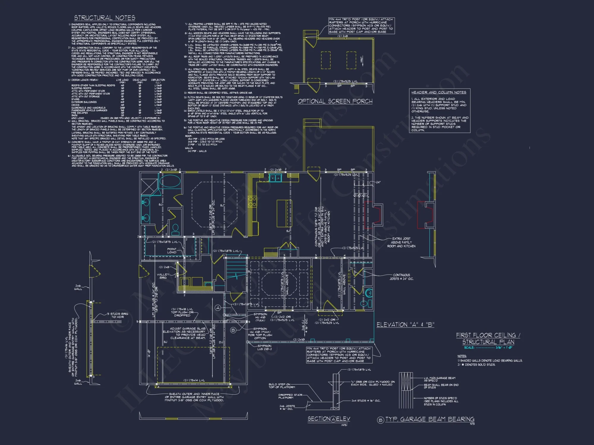Modern Craftsman house Plan with Detailed Floor Blueprints