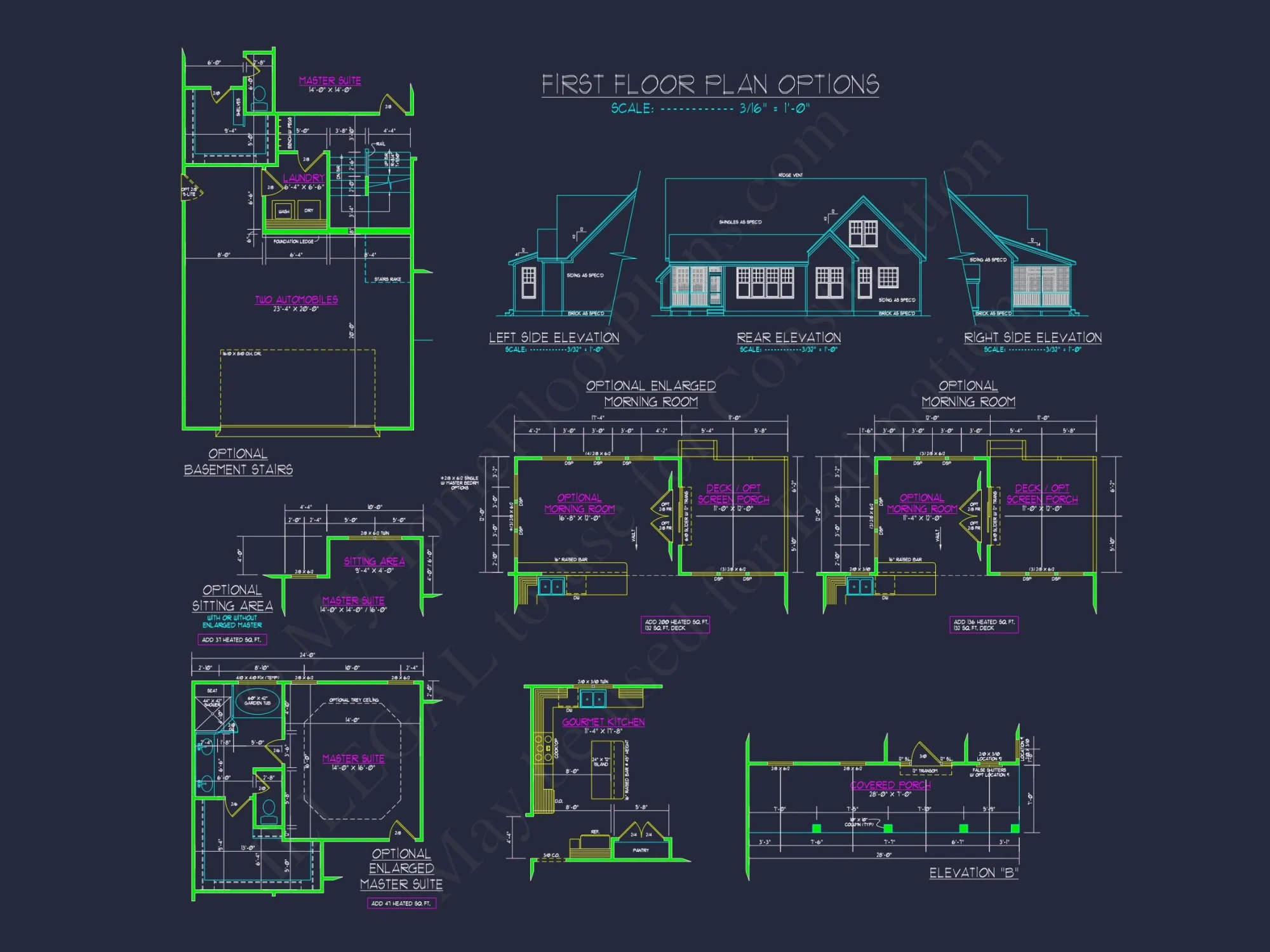 Modern Craftsman house Plan with Detailed Floor Blueprints
