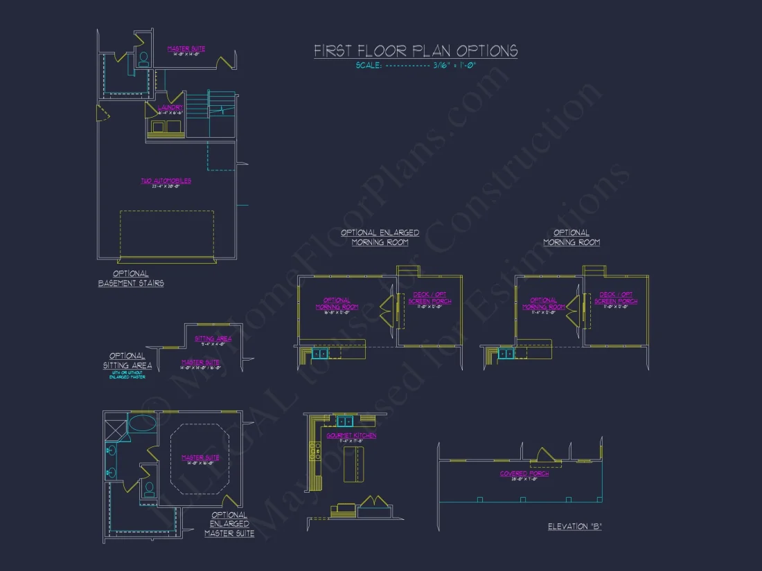 Modern Craftsman house Plan with Detailed Floor Blueprints