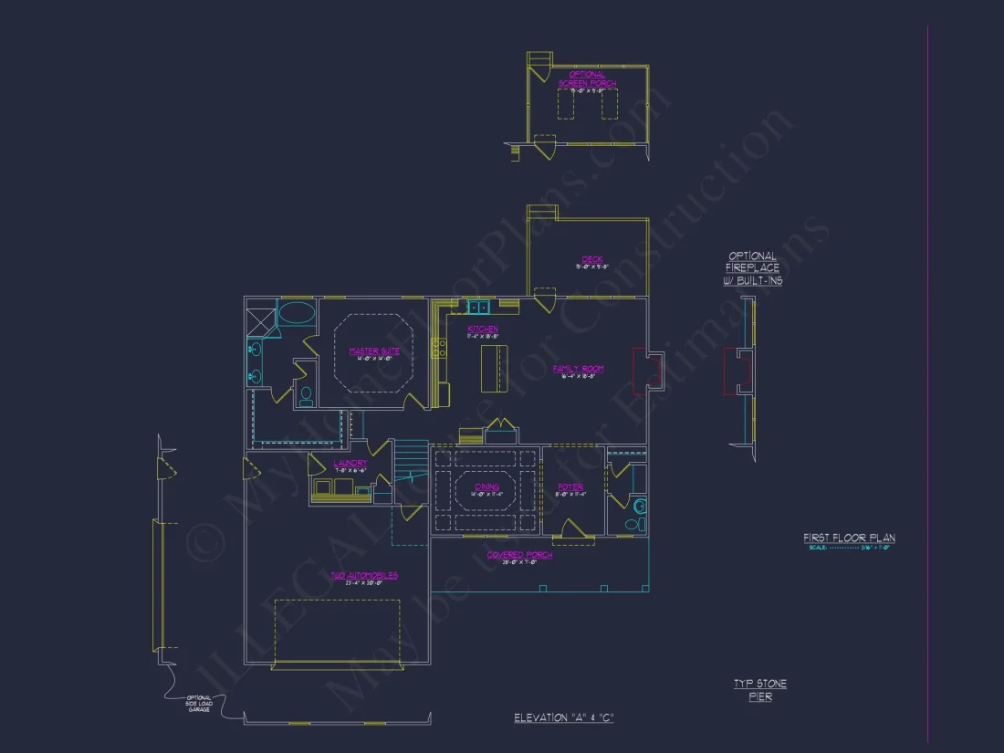 Modern Craftsman house Plan with Detailed Floor Blueprints
