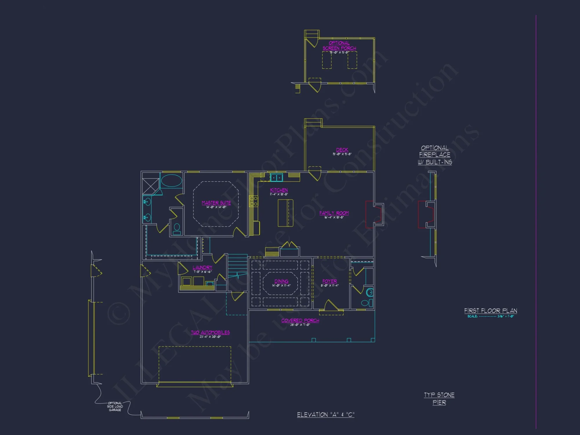 Modern Craftsman house Plan with Detailed Floor Blueprints