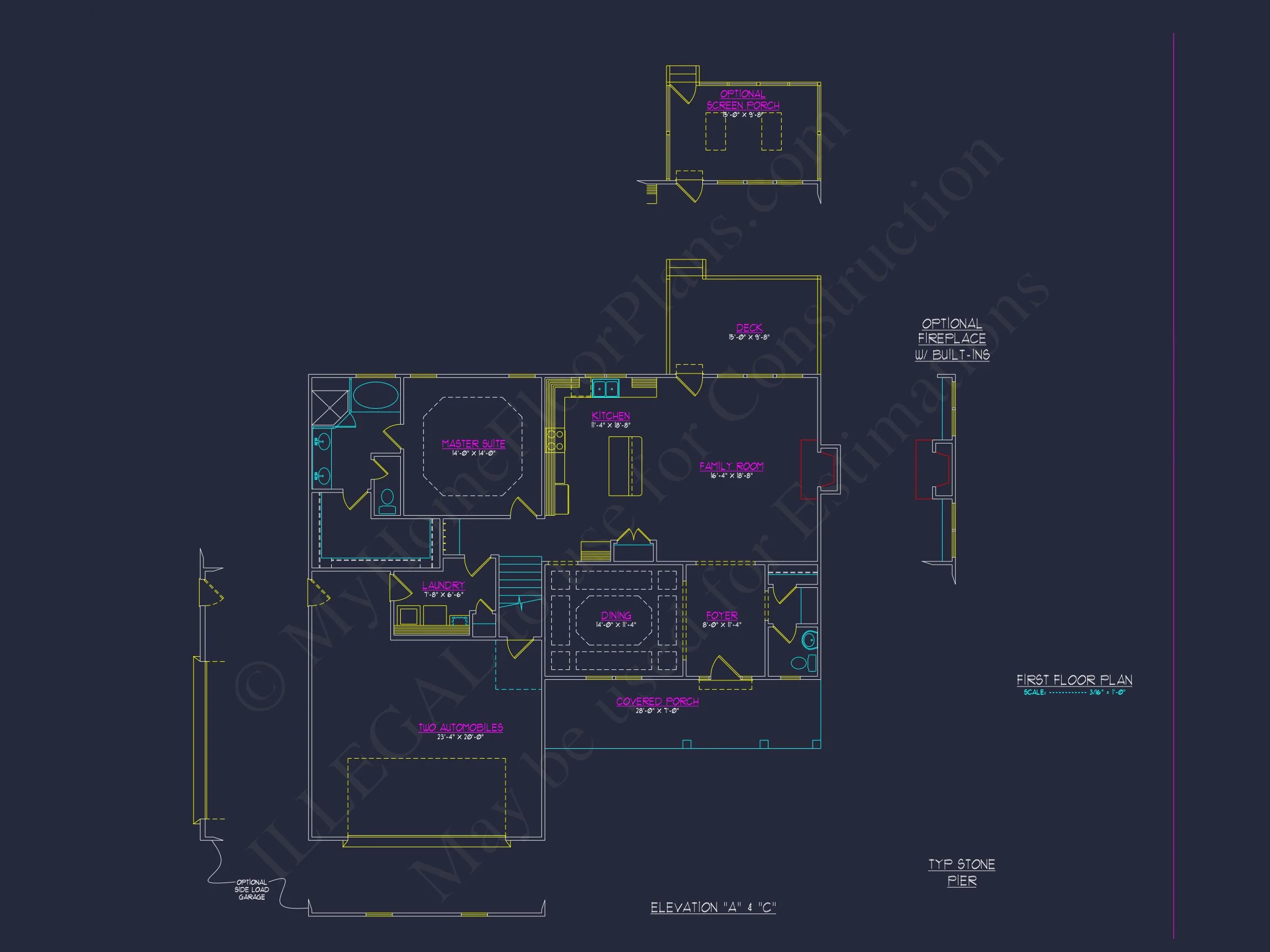 Modern Craftsman house Plan with Detailed Floor Blueprints
