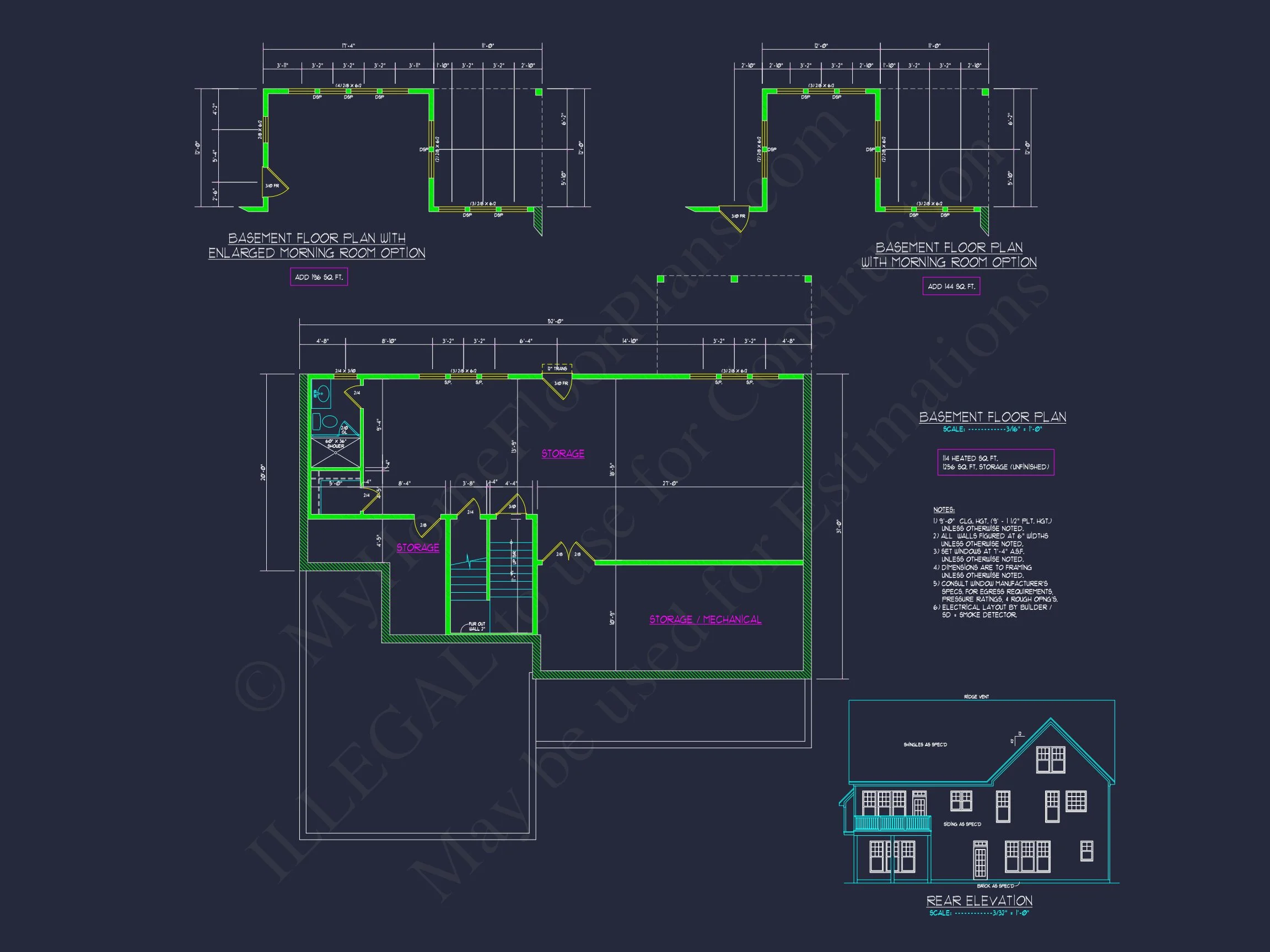 Modern Craftsman house Plan with Detailed Floor Blueprints
