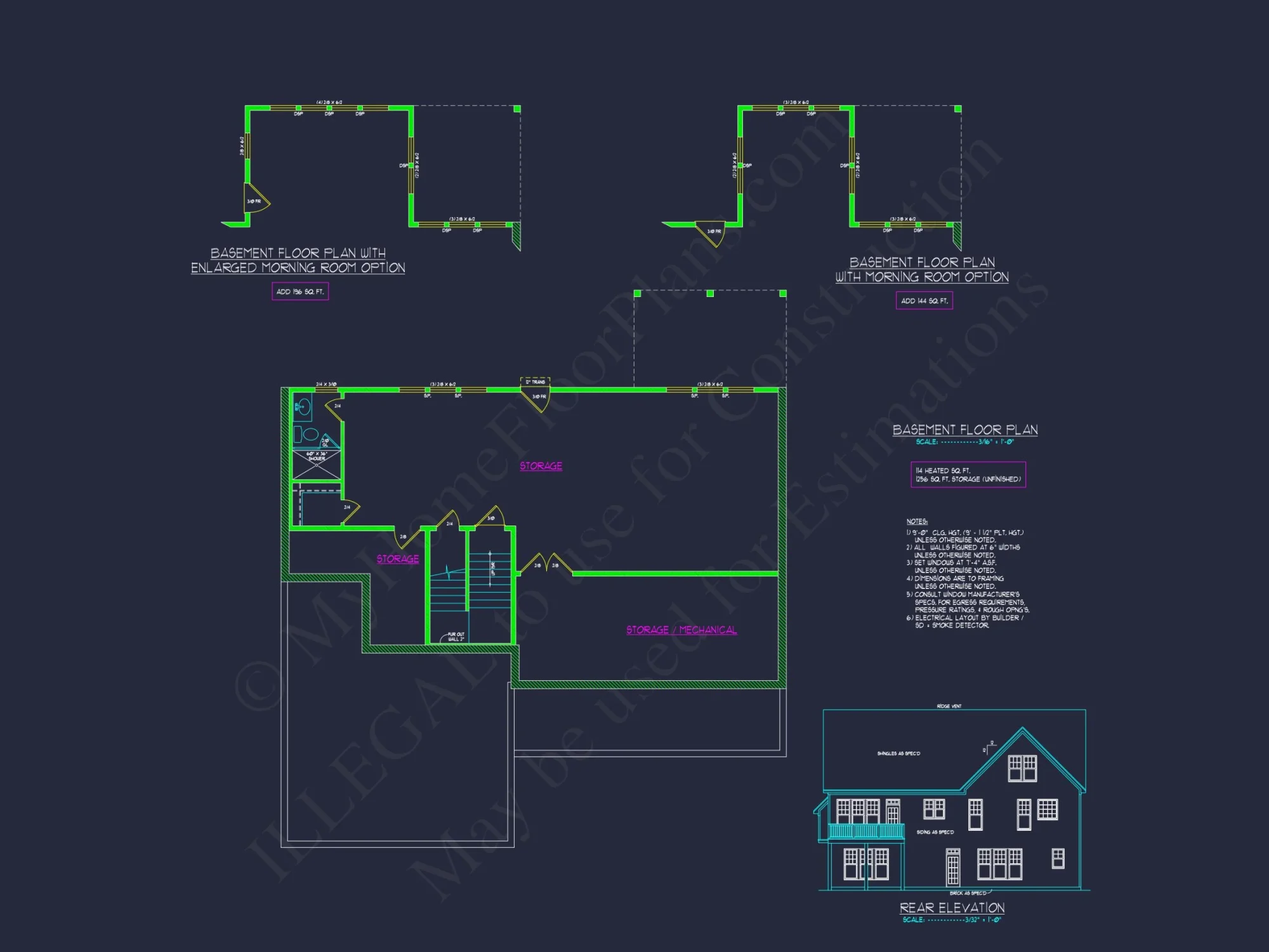 Modern Craftsman house Plan with Detailed Floor Blueprints