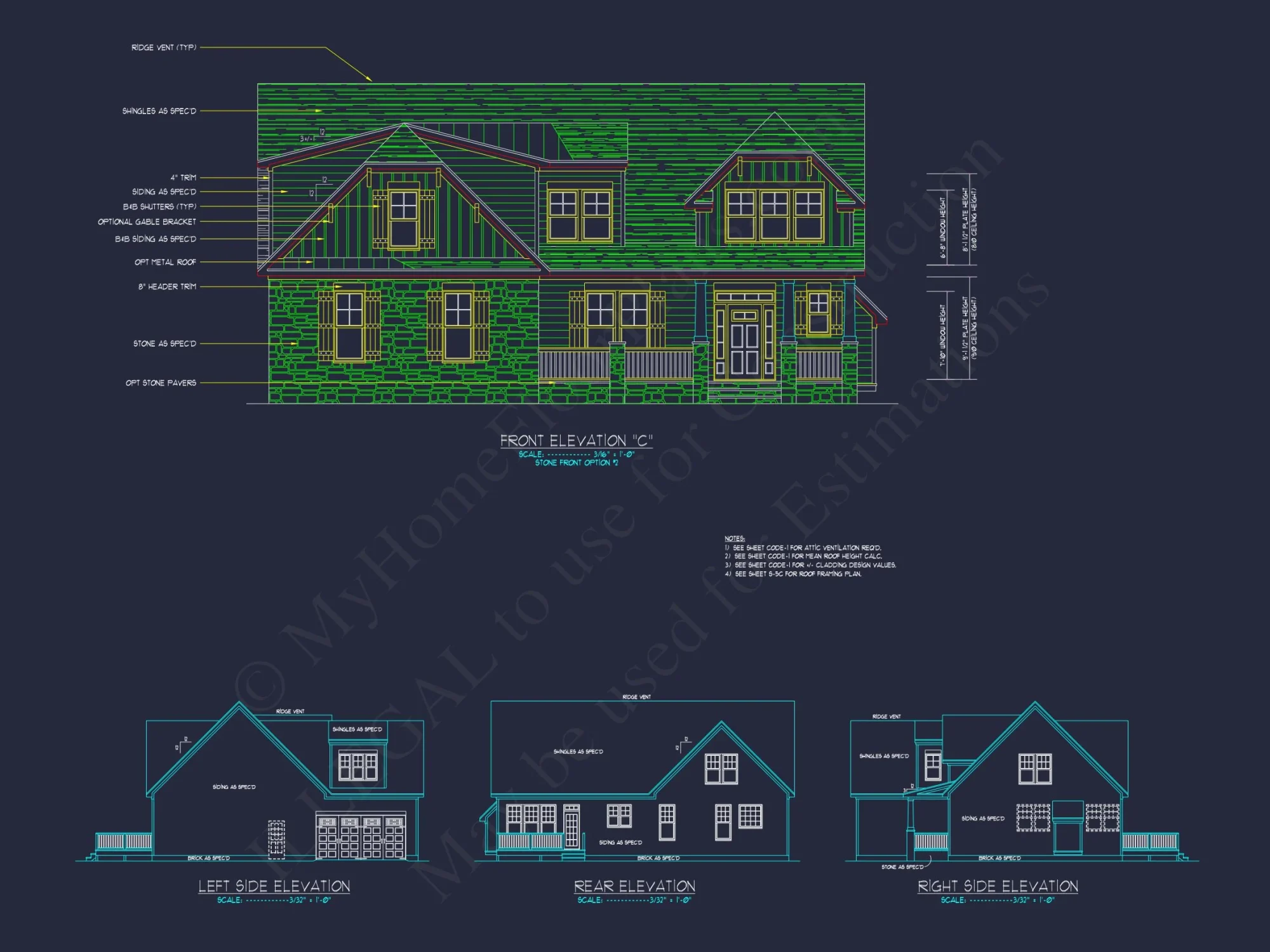 Modern Craftsman house Plan with Detailed Floor Blueprints
