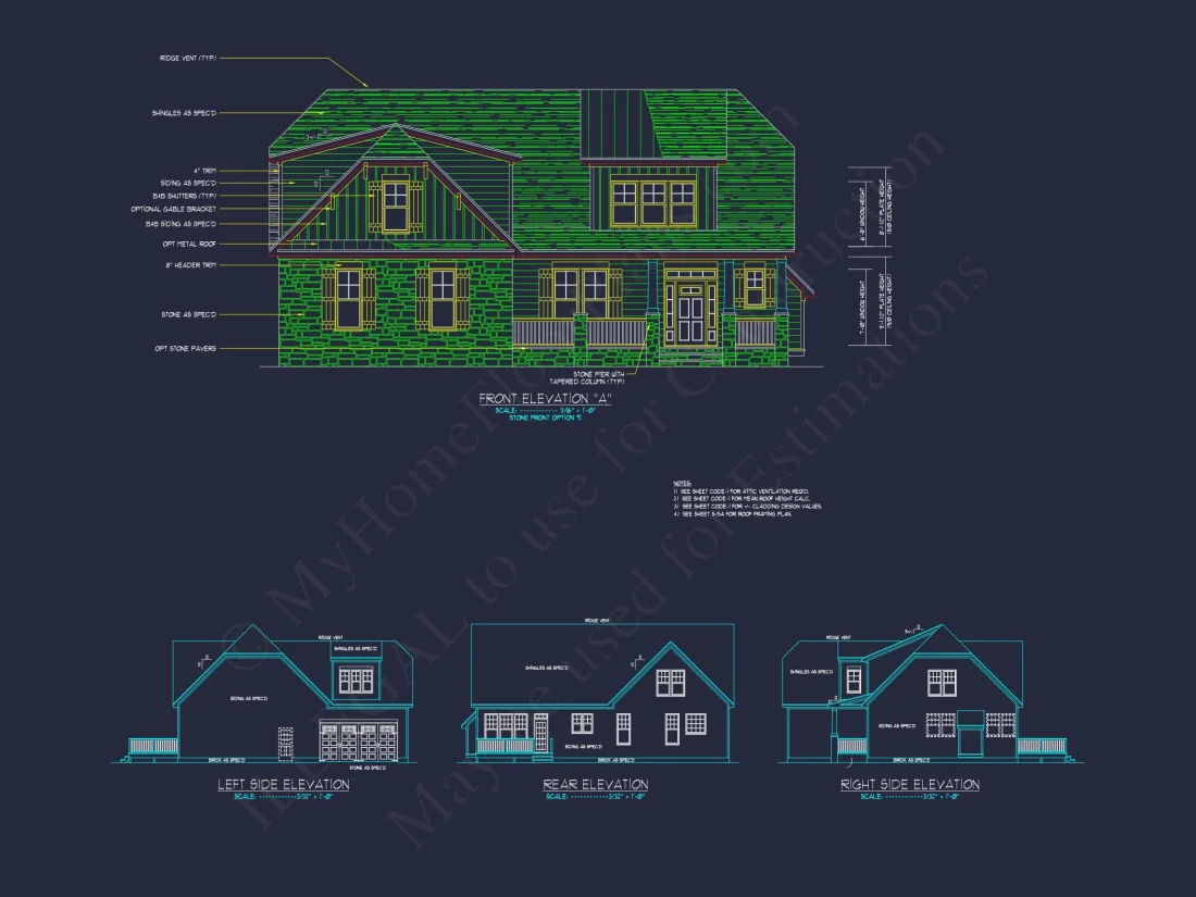 Modern Craftsman house Plan with Detailed Floor Blueprints