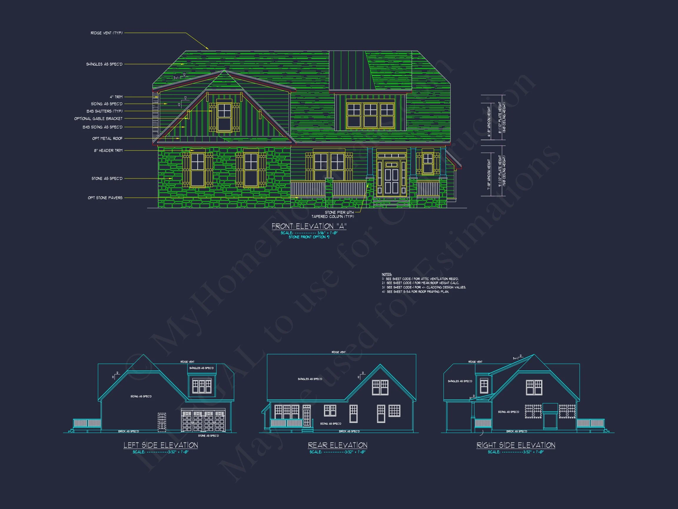 Modern Craftsman house Plan with Detailed Floor Blueprints