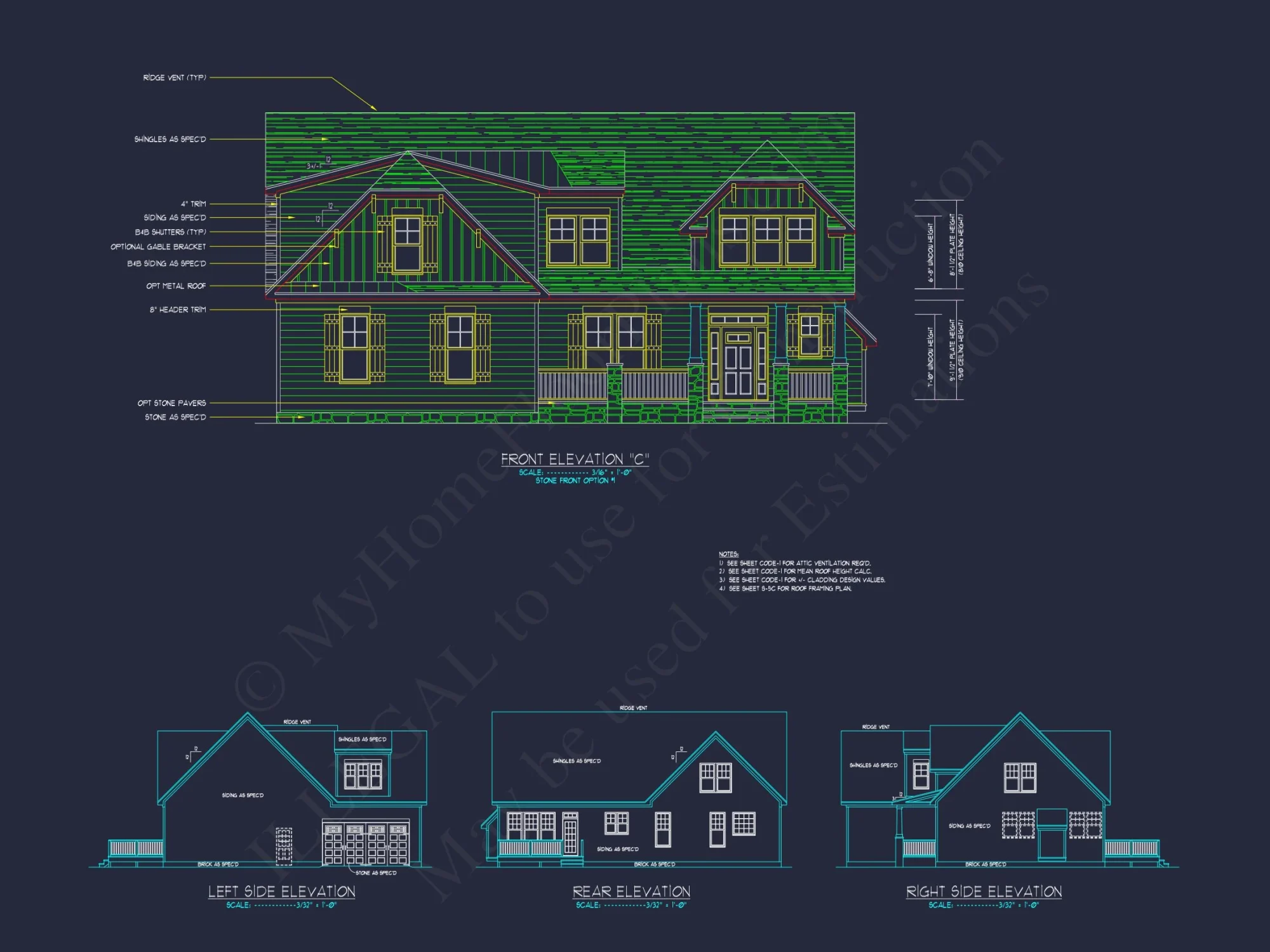 Modern Craftsman house Plan with Detailed Floor Blueprints