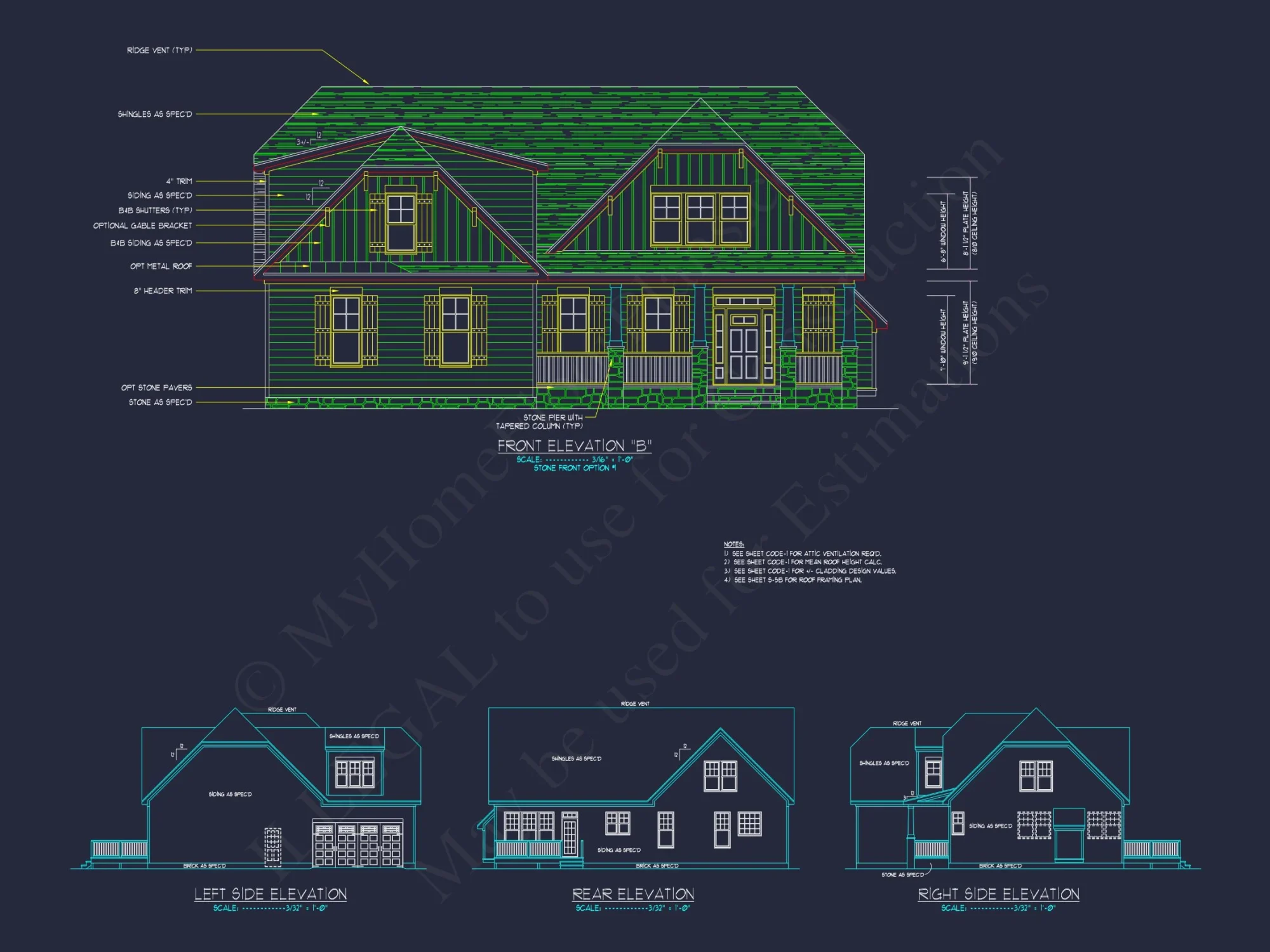 Modern Craftsman house Plan with Detailed Floor Blueprints