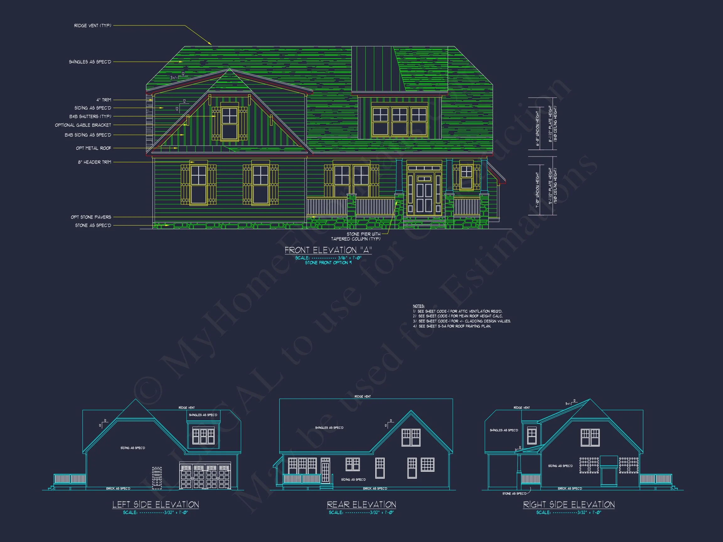 Modern Craftsman house Plan with Detailed Floor Blueprints