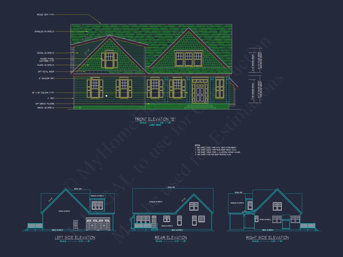 Modern Craftsman house Plan with Detailed Floor Blueprints