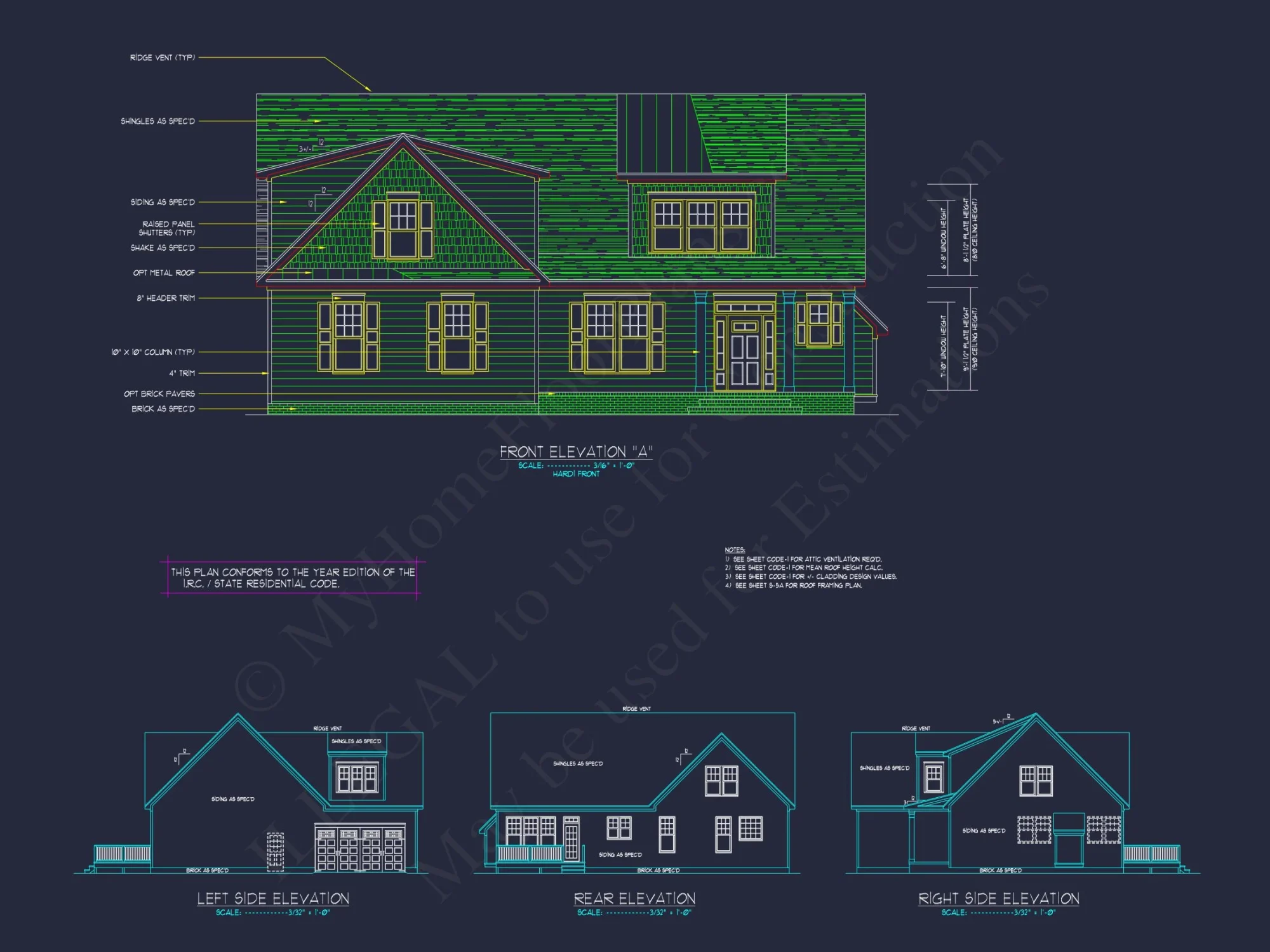 Modern Craftsman house Plan with Detailed Floor Blueprints