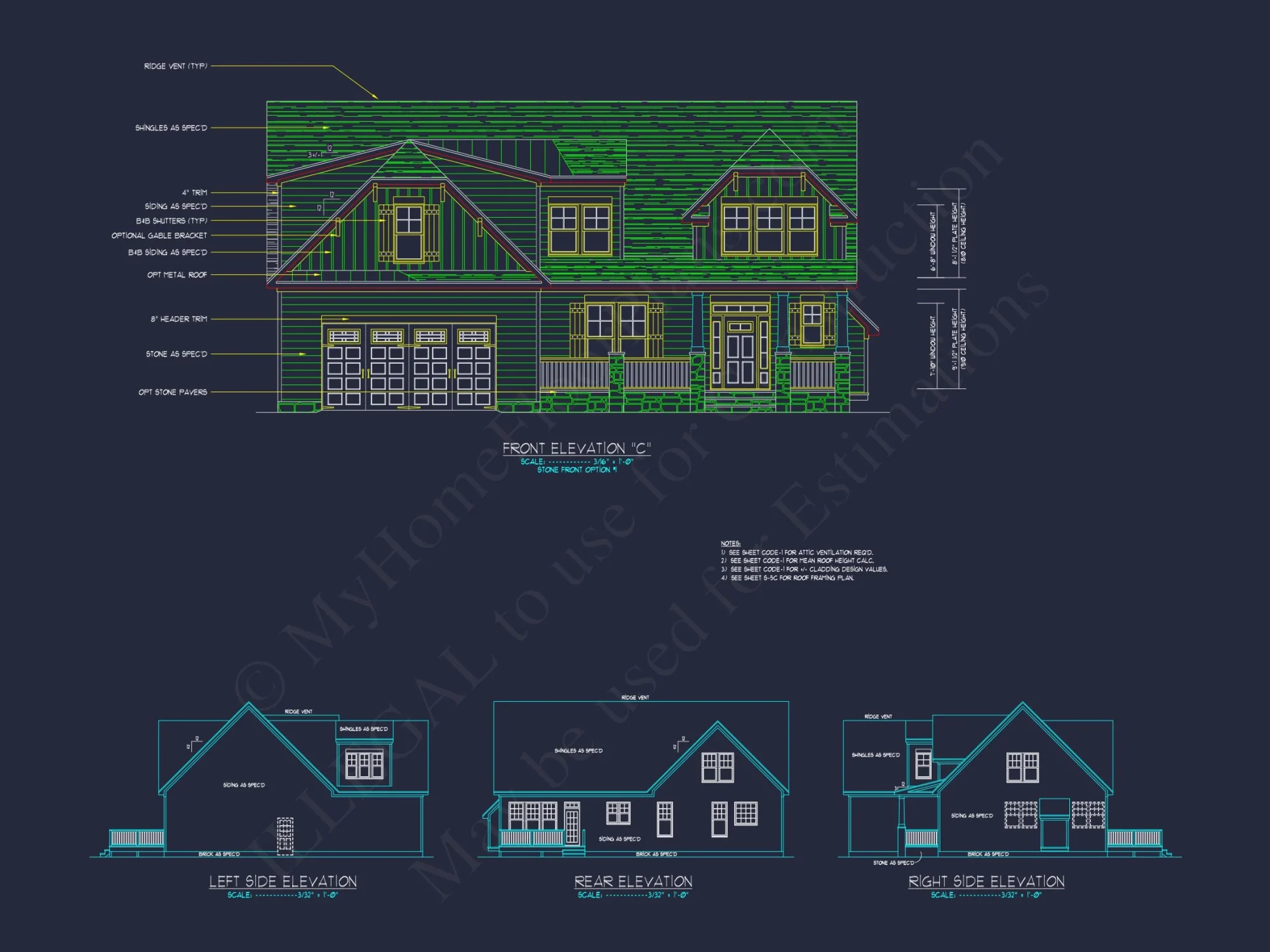 Modern Craftsman house Plan with Detailed Floor Blueprints