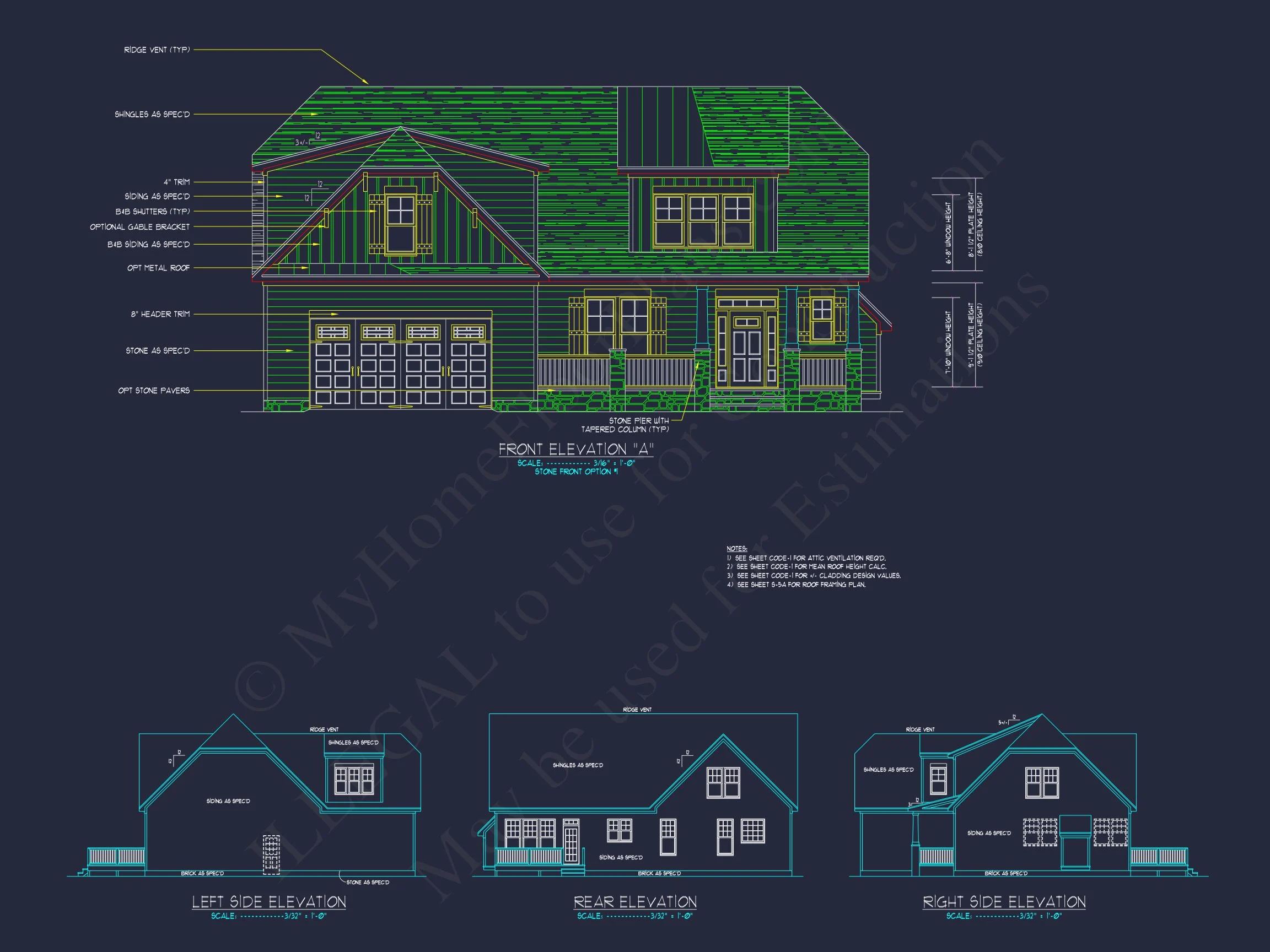 Modern Craftsman house Plan with Detailed Floor Blueprints