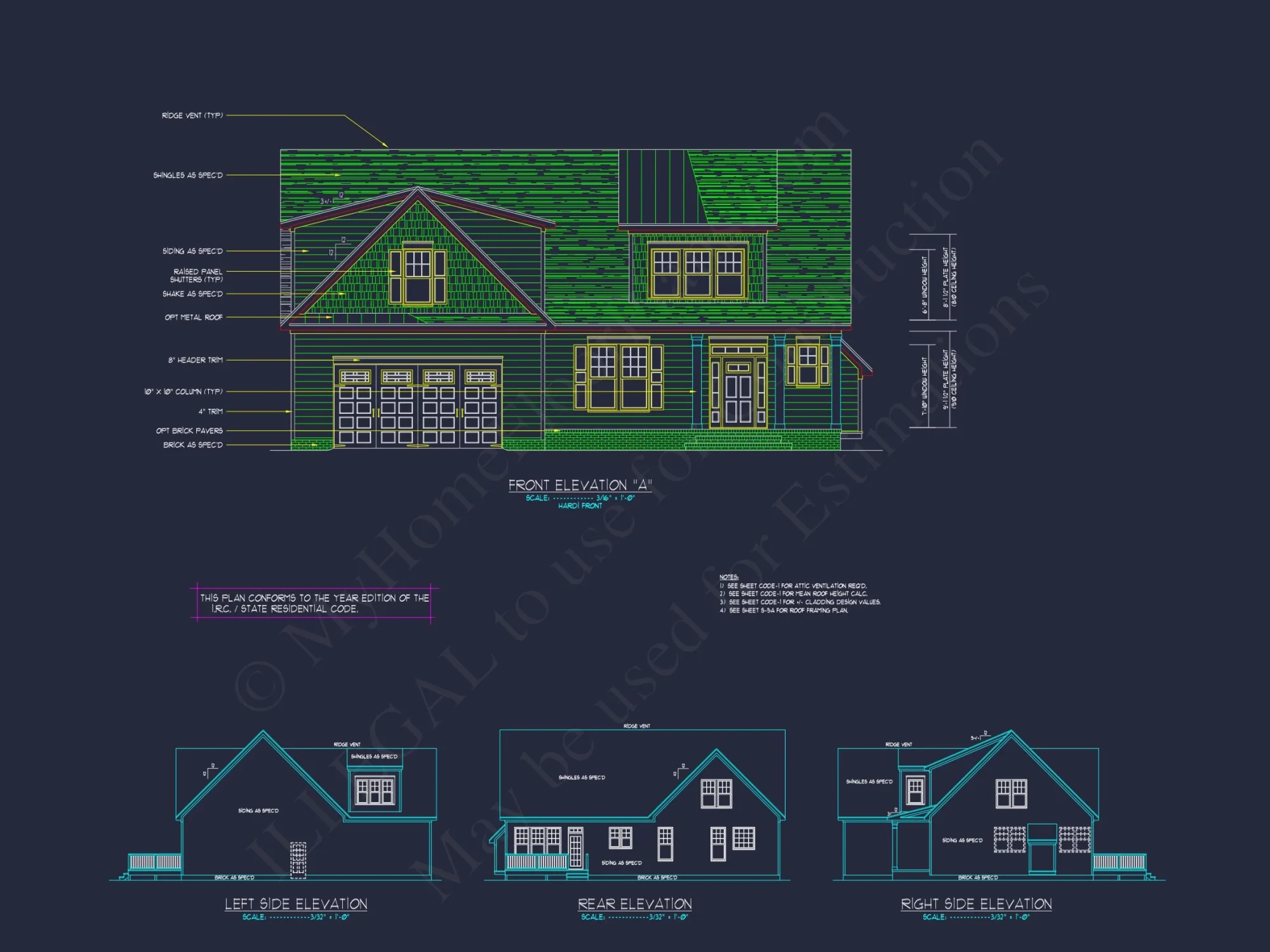 Modern Craftsman house Plan with Detailed Floor Blueprints